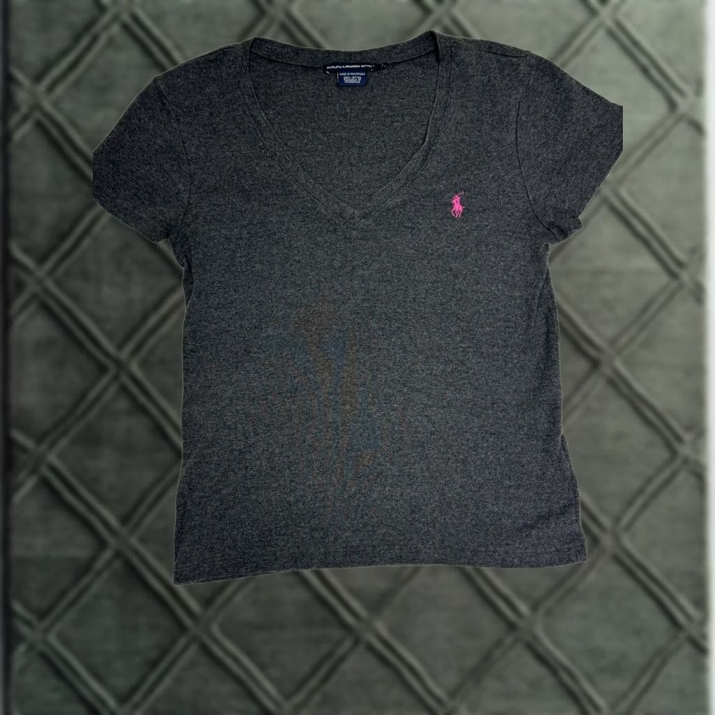Ralph Lauren VINTAGE Ralph Lauren Shirt Womens L Gray Y2K Sport Women Size Blouse GUC Size L / US 10 / IT 46 - 1 Thumbnail