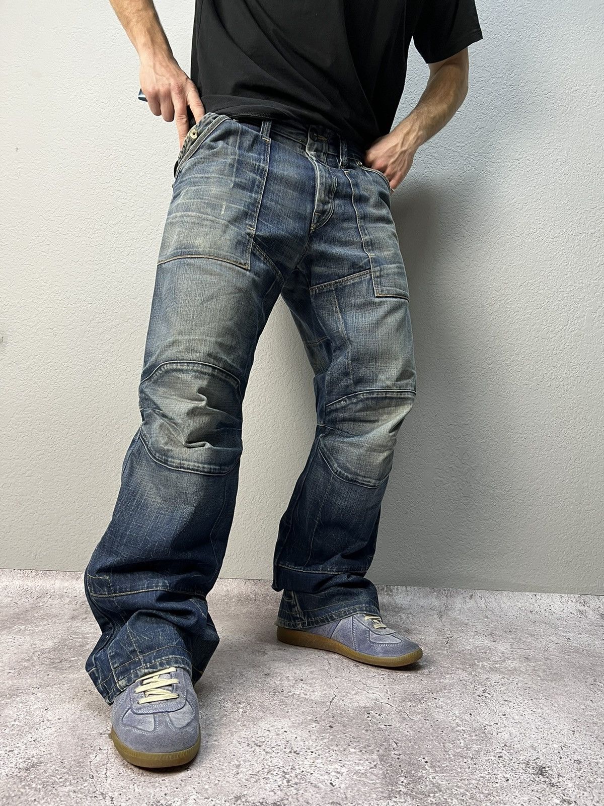 Vintage distressed G Star Raw Y2K Baggy cargo jeans pants