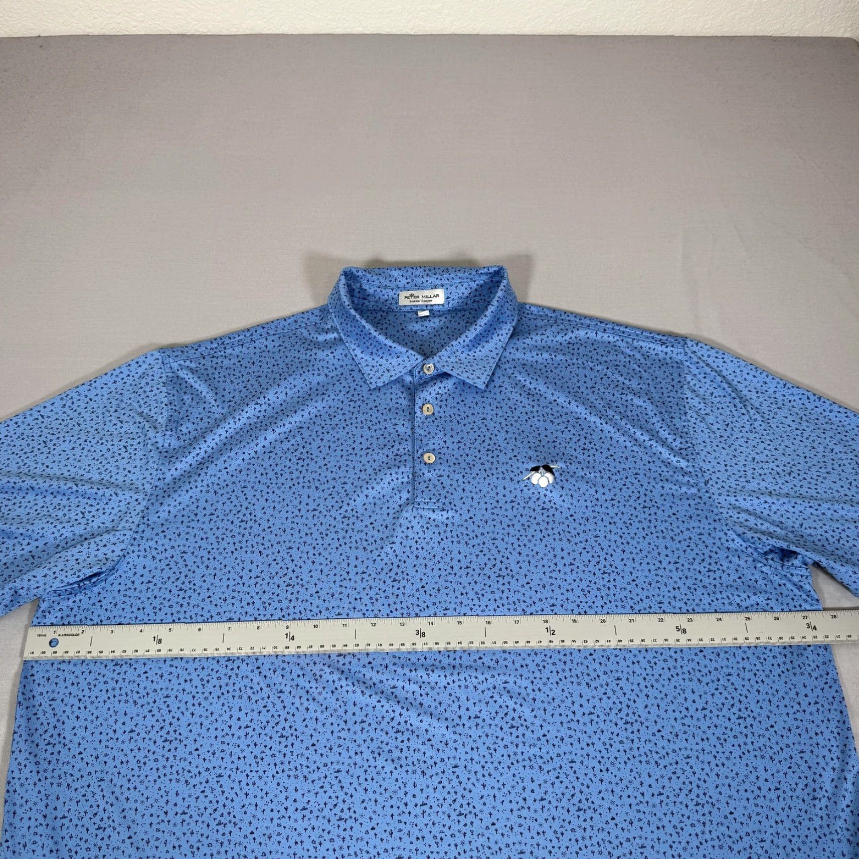 Peter Millar Peter Millar Polo Shirt Mens 2XL Blue Summer Comfort Cactus Print Golf Desert Size US XXL / EU 58 / 5 - 6 Thumbnail