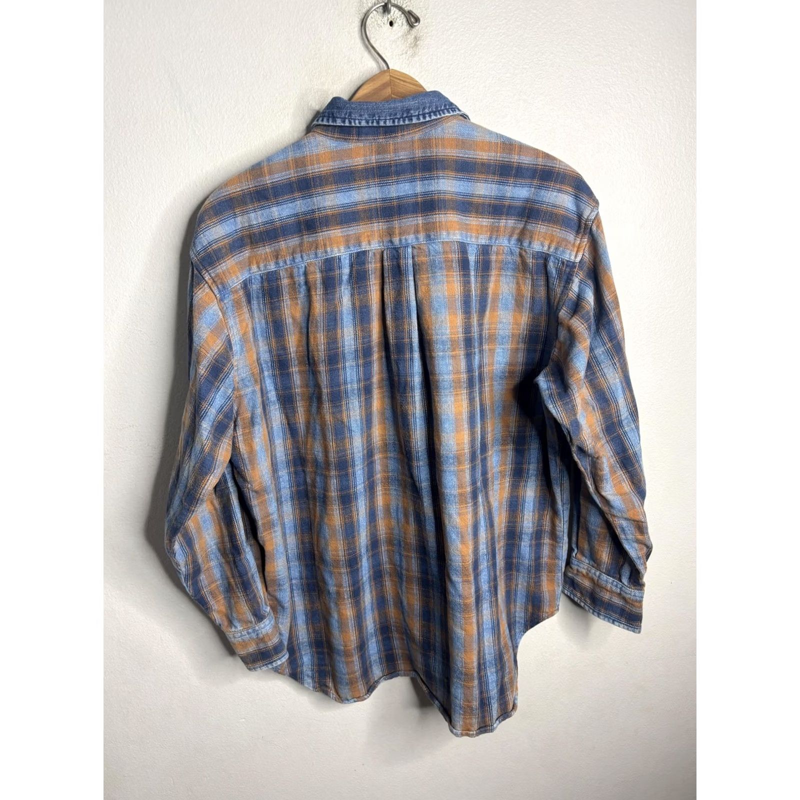 Guess VINTAGE Guess Shirt Mens Medium Blue Orange Plaid Flannel Button Collar VTG Size US M / EU 48-50 / 2 - 6 Thumbnail
