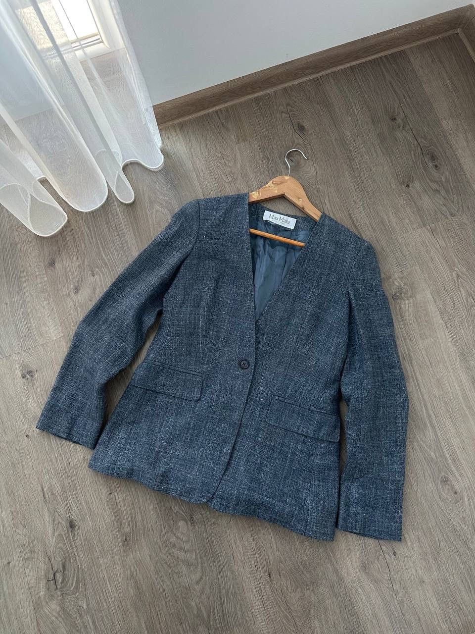 Max Mara × Vintage Vintage Max Mara Blue W’s Blazer Jacket Size M / US 6-8 / IT 42-44 - 8 Thumbnail