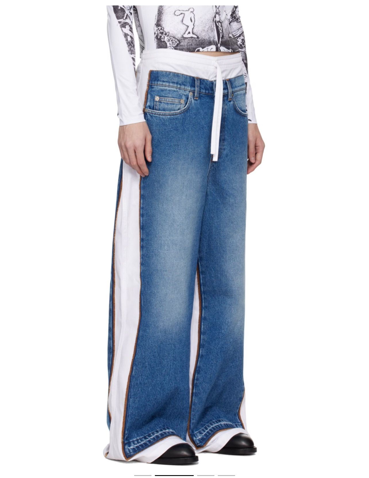 Jean Paul Gaultier The Trompe-l'œil Denim Pants Size US 30 / EU 46 - 9 Thumbnail