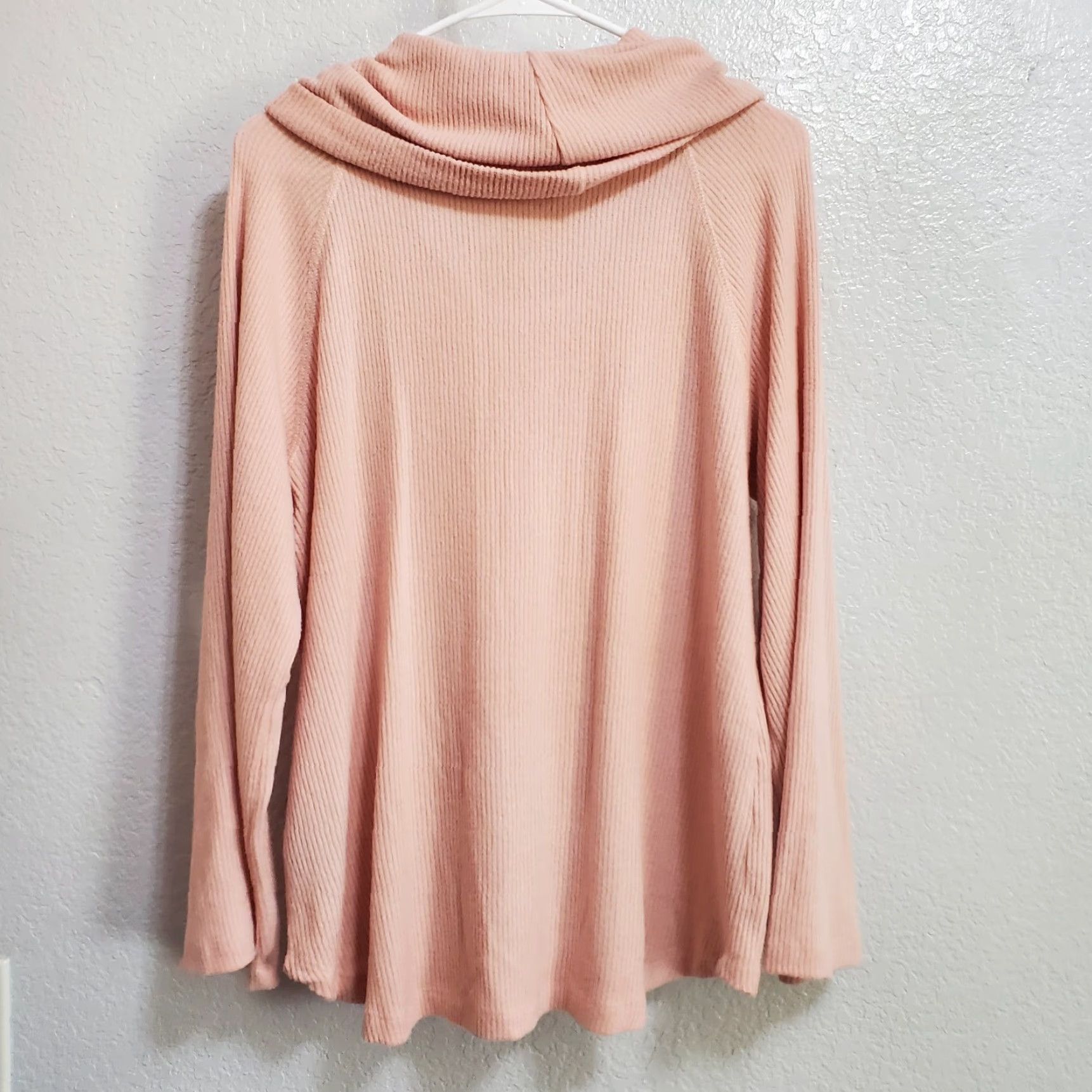 Vintage Maeve Sweater Women L Blush Pink Cowl Neck Rib Knit Relaxed Fit Long Sleeve Lightweight Solid 76% Rayon 22% Polyester 2% Spandex US Made Womens Size L / US 10 / IT 46 - 2 Thumbnail
