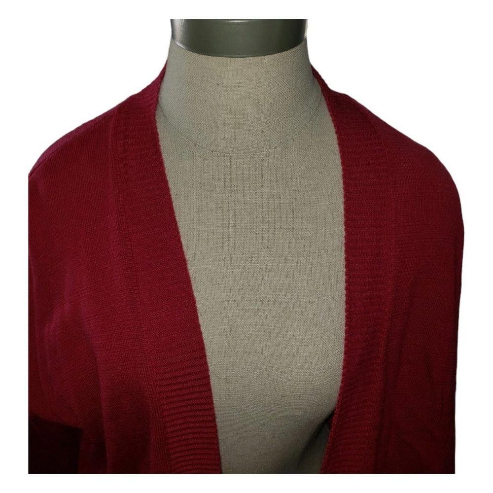 Designer CT713 Ladies Red Long Sleeve Open Cardigan M Size L / US 10 / IT 46 - 2 Thumbnail