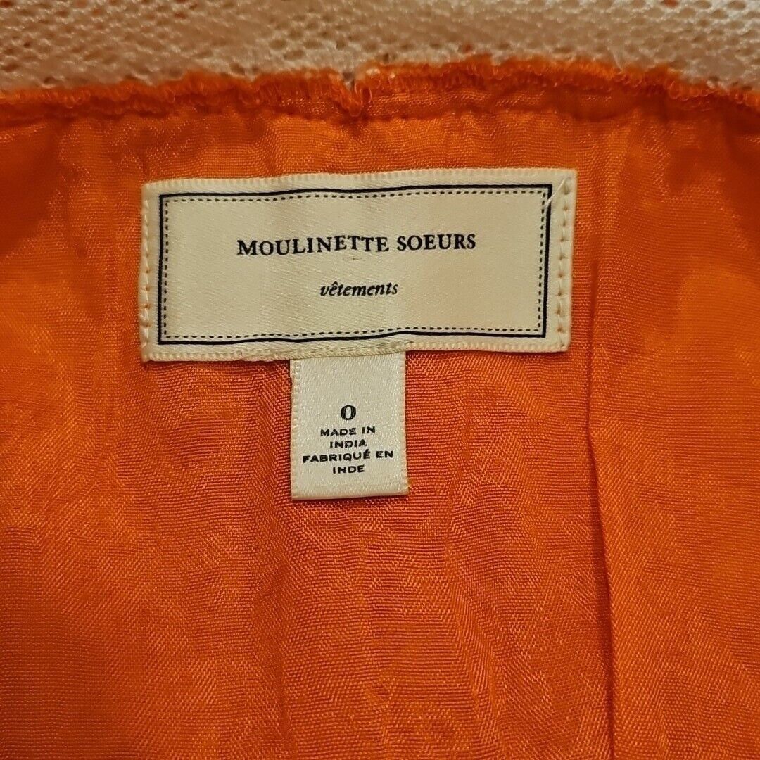 Anthropologie Moulinette Soeurs Anthro Dress Womens 0 Orange Crochet Medal Size XS / US 0-2 / IT 36-38 - 14 Thumbnail