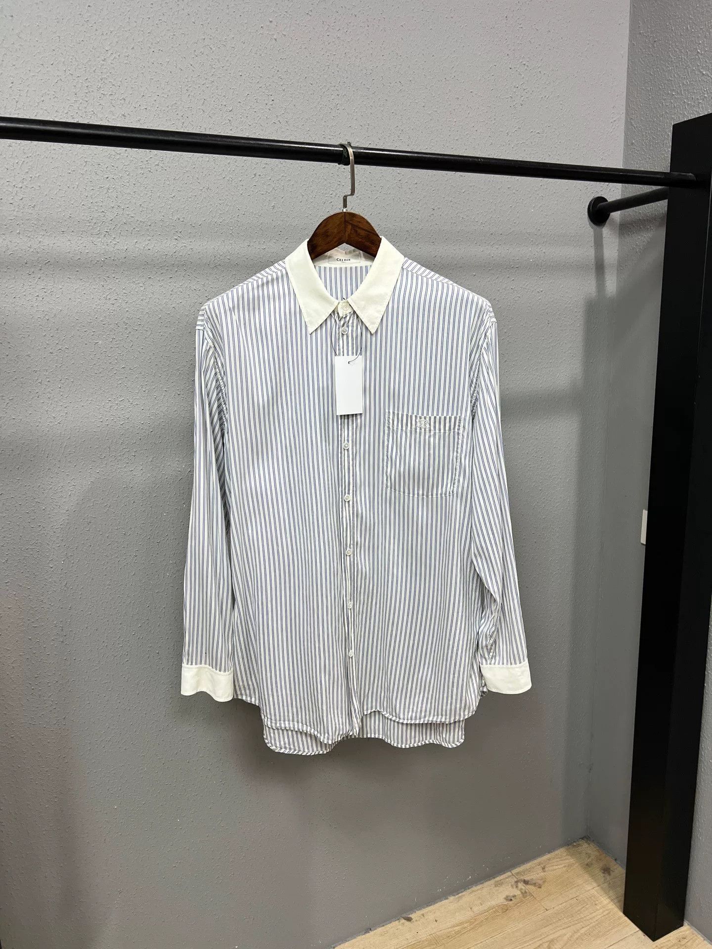 Celine celine striped long sleeve shirt size 40 Size US M / EU 48-50 / 2 - 1 Thumbnail