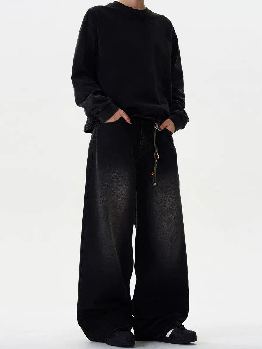 Jean Retro men's loose straight casual bootcut wide-leg jeans Size US 32 / EU 48 - 5 Thumbnail
