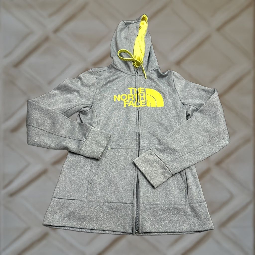 The North Face The North Face Full Zip Hoodie Women Small Gray Yellow Graphic Casual Womens Size S / US 4 / IT 40 - 1 Thumbnail