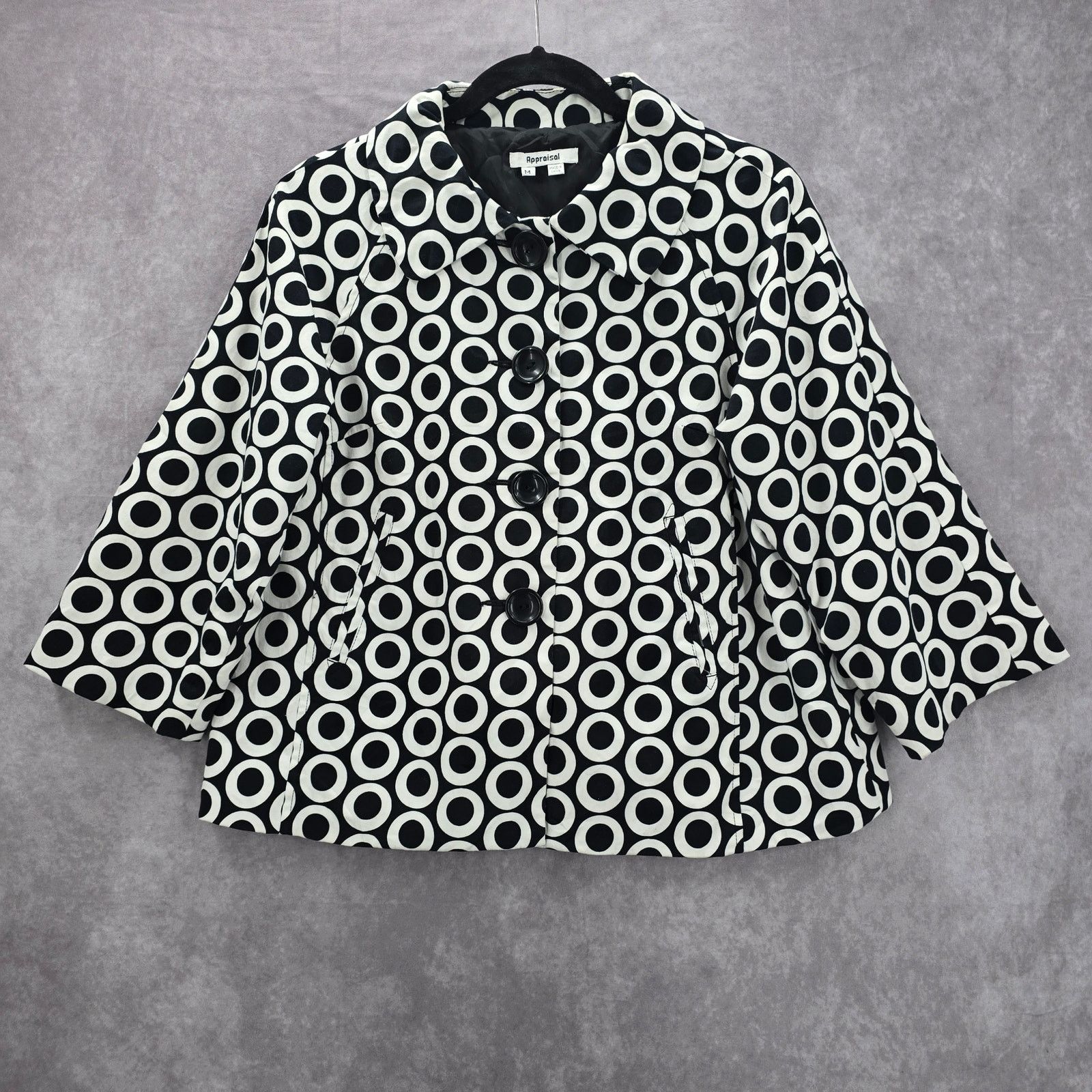 Other Appraisal Black Circle Cropped Blazer Coat Jacket Medium Size M / US 6-8 / IT 42-44 - 1 Thumbnail