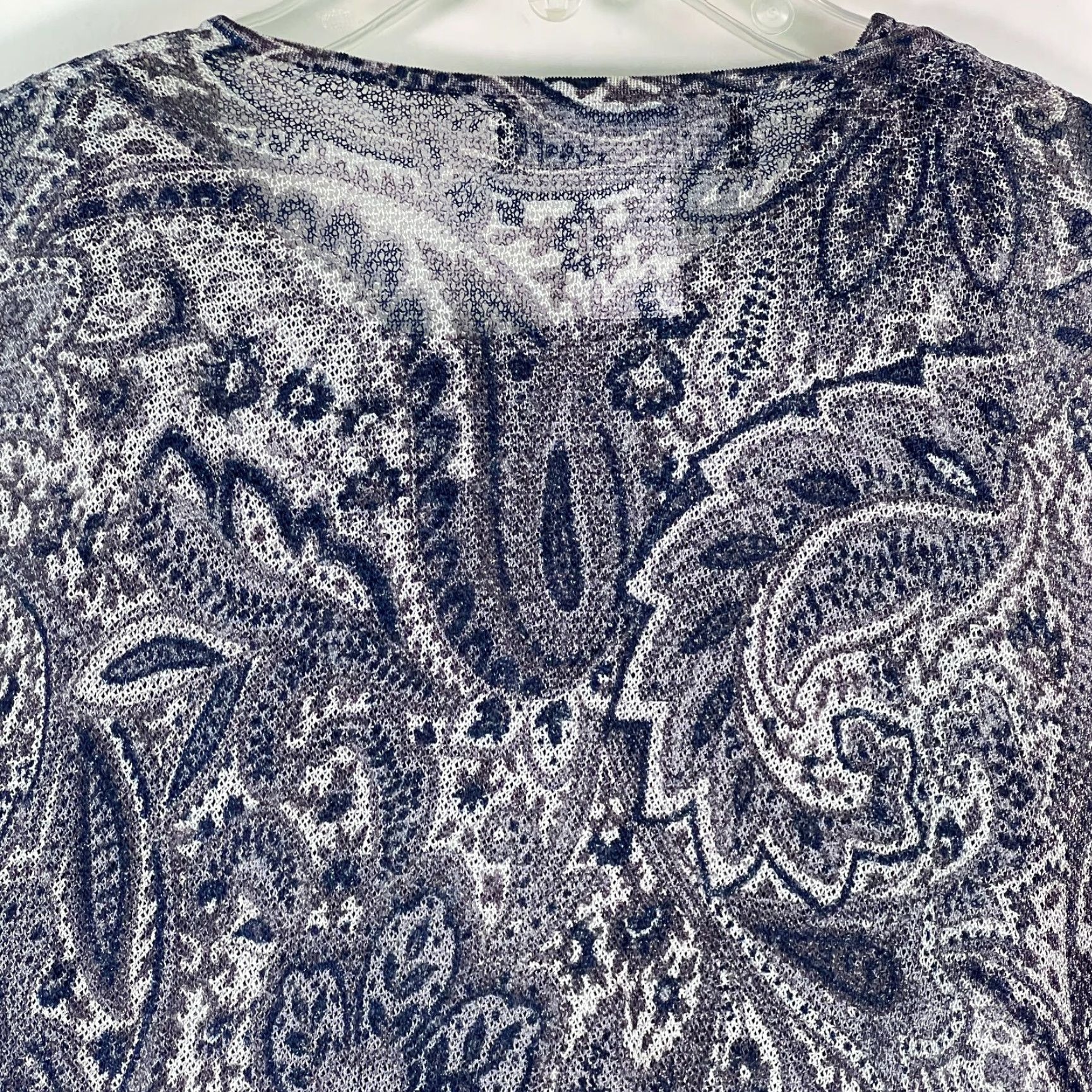 Jones New York Jones New York Woman Blouse Tunic XL Multicolor Paisley Long Sleeve Round Neck Collarless Shirt Women's 90s? Size XL / US 12-14 / IT 48-50 - 4 Thumbnail