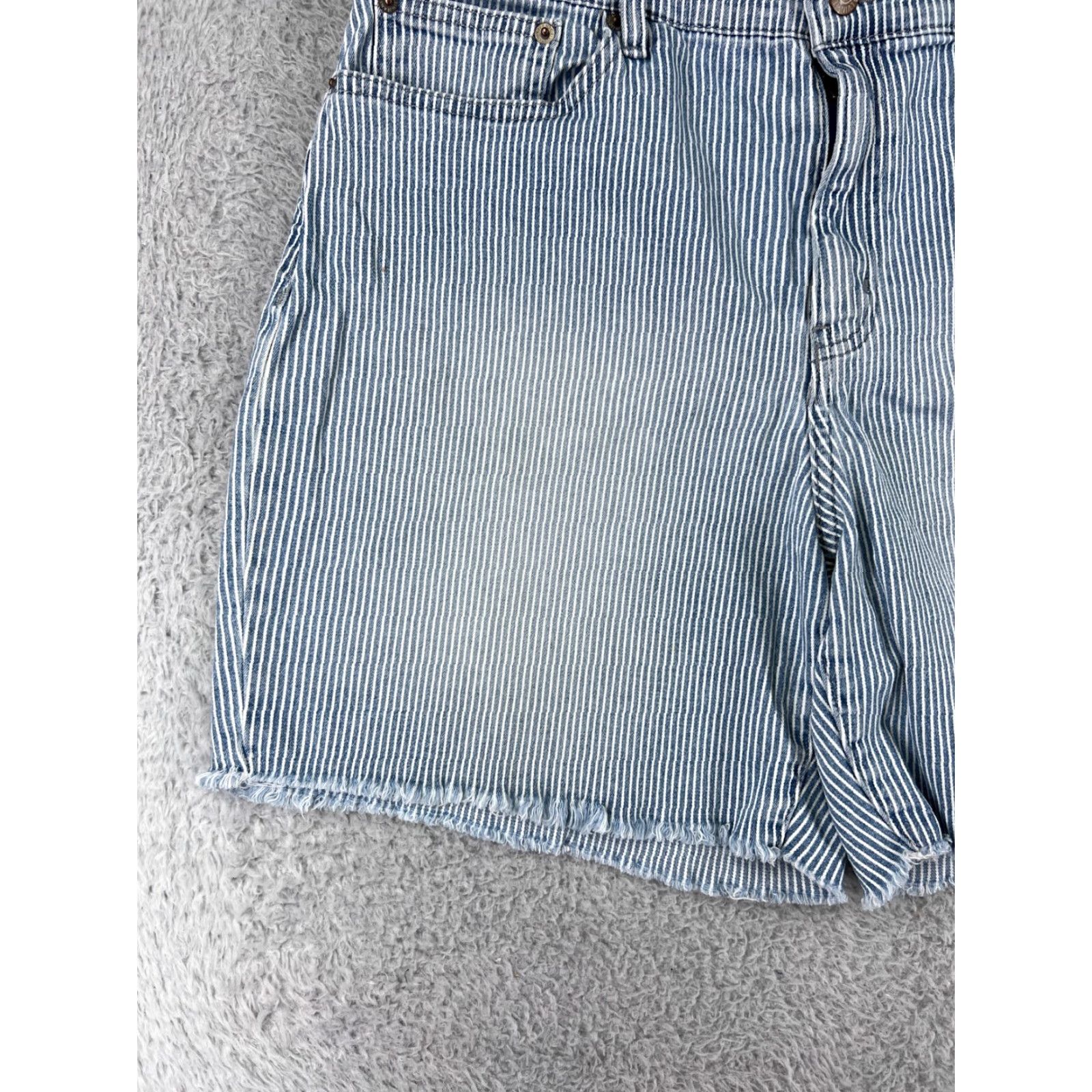 Calvin Klein Calvin Klein Womens Shorts 12 Blue White Striped Chino 7-Inseam 100% Cotton Activewear Size 34" / US 12 / IT 48 - 5 Thumbnail