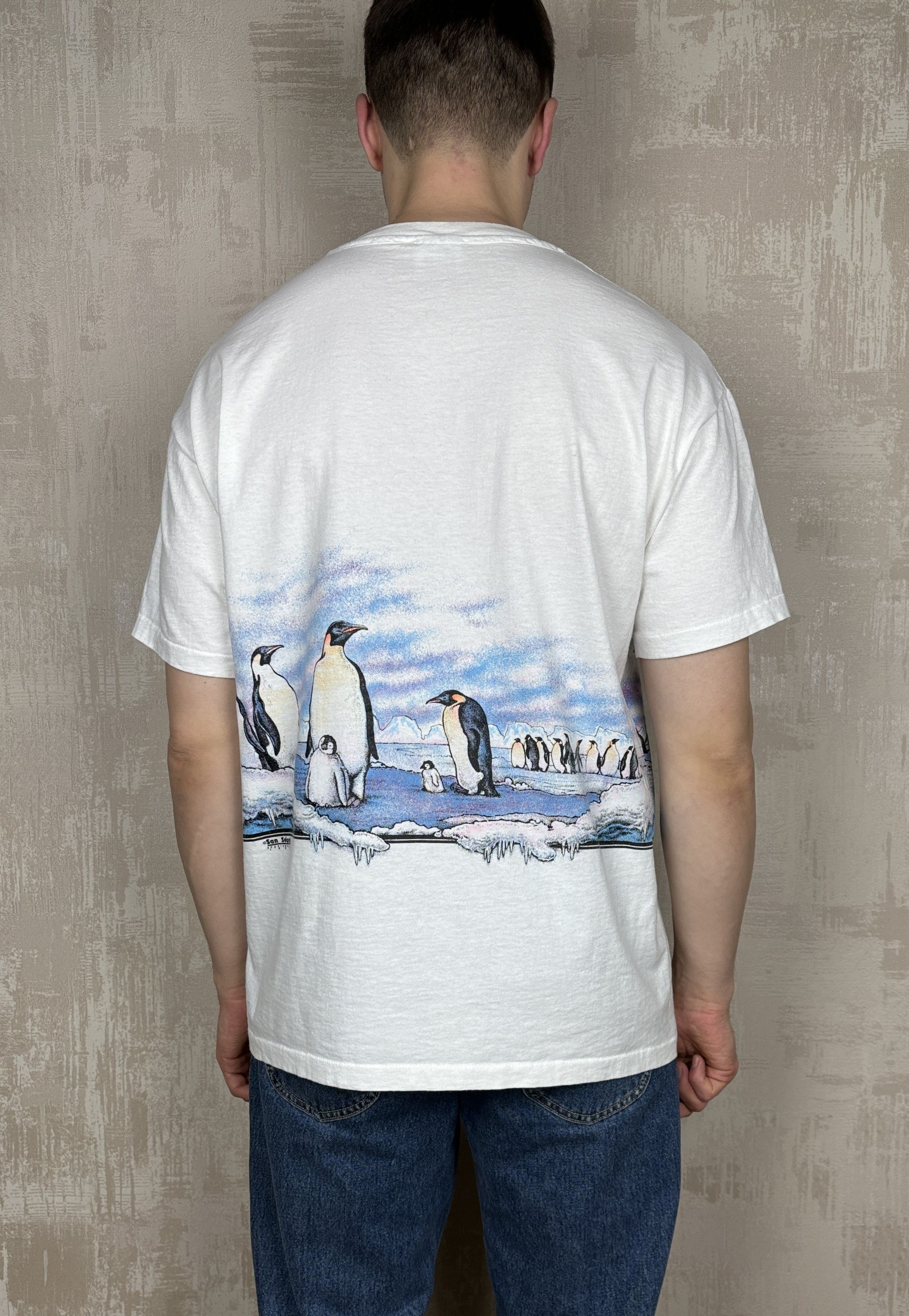 Vintage Vintage 1991 San Segal Sportswear Penguin T-shirt Size US XL / EU 56 / 4 - 14 Thumbnail