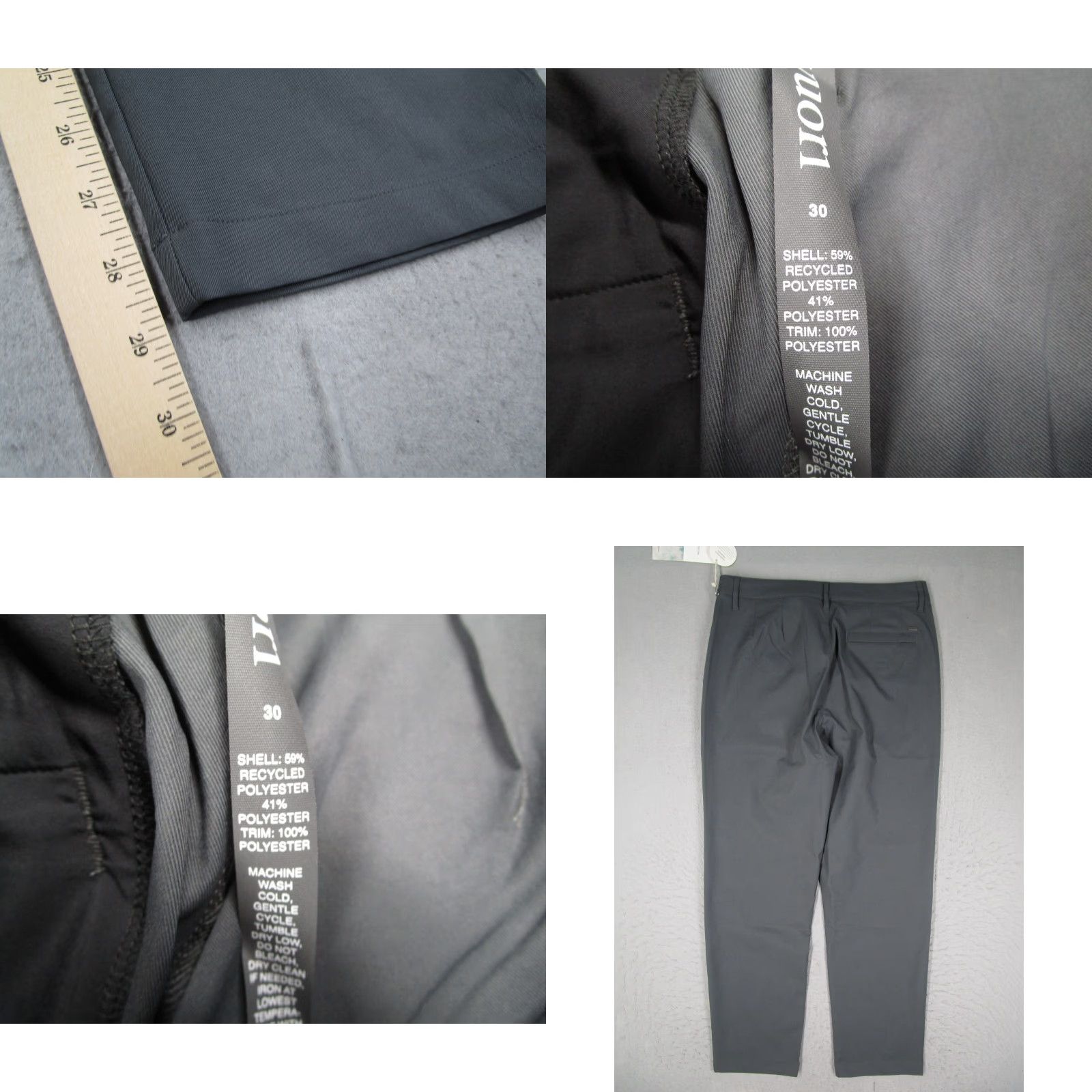 Vuori Vuori Mens Pants 30 Gray Cascade Crinkle Casual Relax V4001 30x29 Chino 5-Pocket Design Logo Modern Regular Mens Slim Tapered Office Casual Gray Size US 30 / EU 46 - 8 Thumbnail