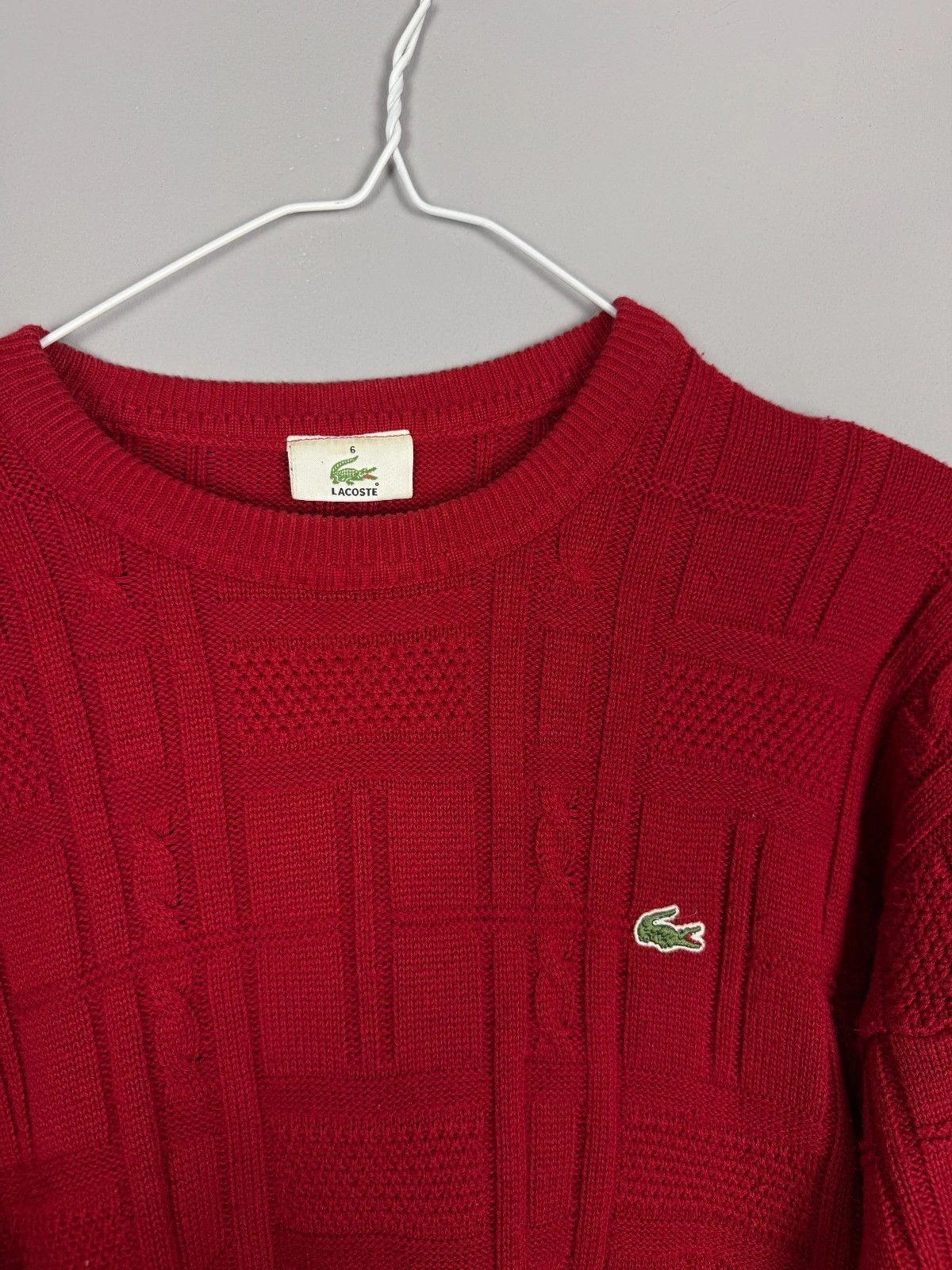 Lacoste Lacoste Red Knit Sweater Cotton Pullover Logo Classic Size US L / EU 52-54 / 3 - 2 Thumbnail
