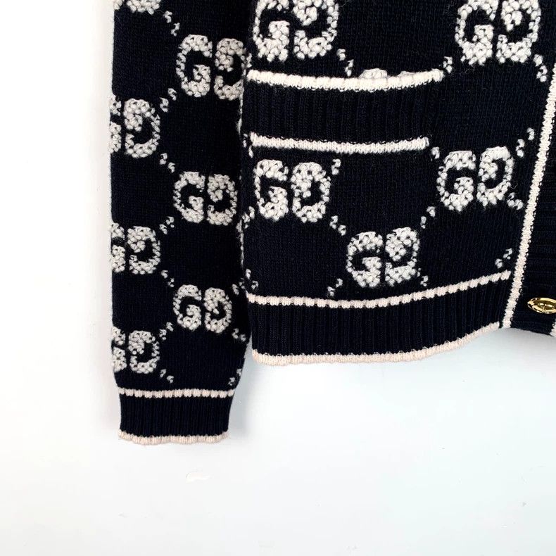 Gucci Gucci Black old-fashioned full-print knitted cardigan jacke Size US S / EU 44-46 / 1 - 4 Thumbnail