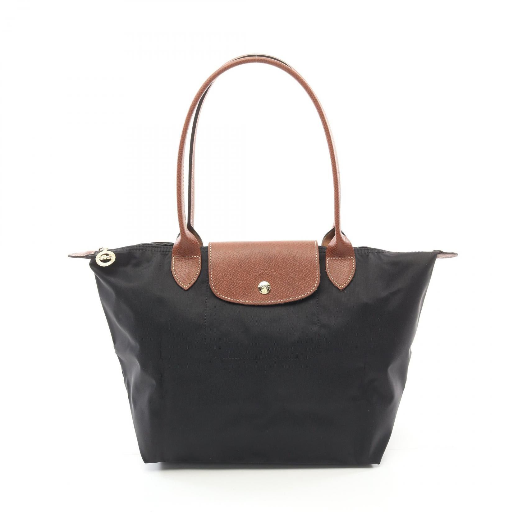 Longchamp Longchamp Le Pliage Original M Preage Handbag Tote Bag Canvas Leather Black Size ONE SIZE - 1 Thumbnail