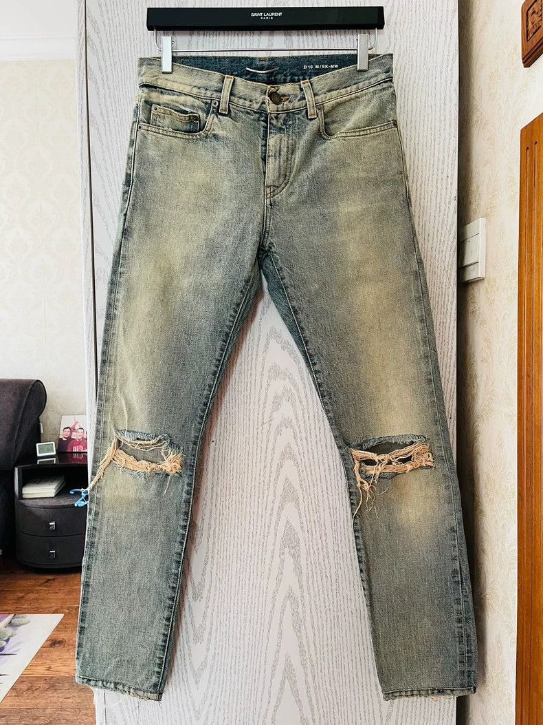 Saint Laurent Paris Saint Laurent Paris 16ss show jeans with holes in them jea Size US 29 - 2 Thumbnail