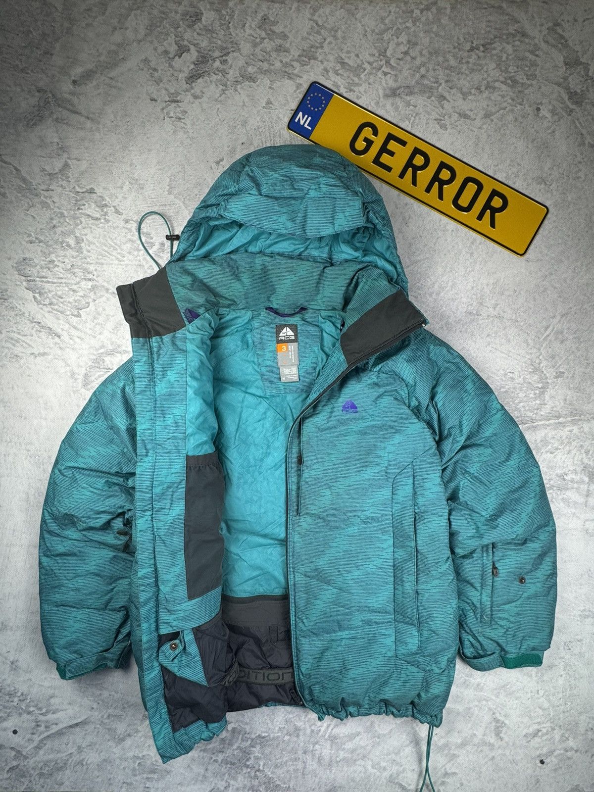 NIKE ACG PUFFER DOWN BASIC LOGO OVERSIZE NYLON JACKET