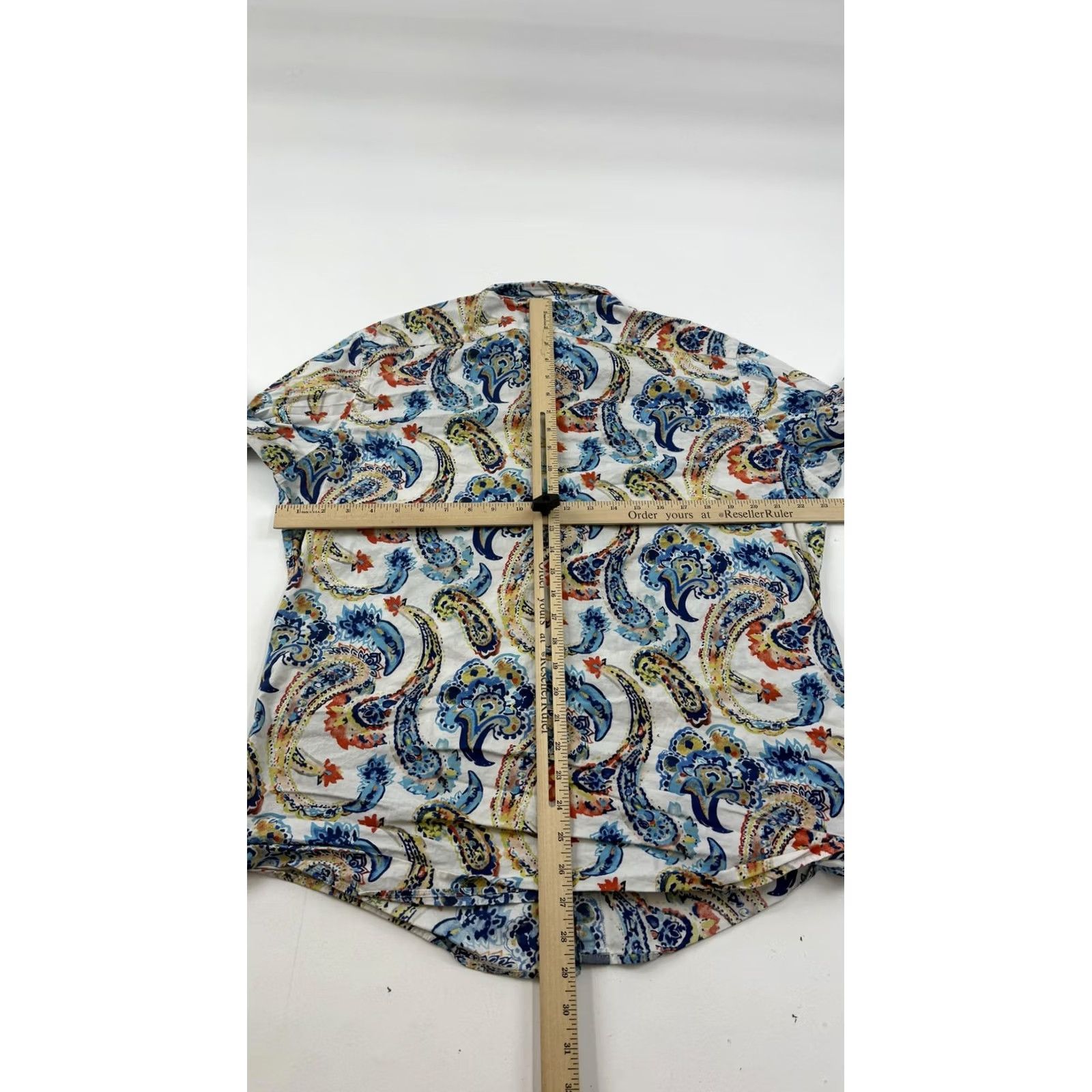 Cremieux Cremieux Shirt Mens Large White Blue Paisley Print Long Sleeve Stretch Cotton Size US L / EU 52-54 / 3 - 6 Thumbnail