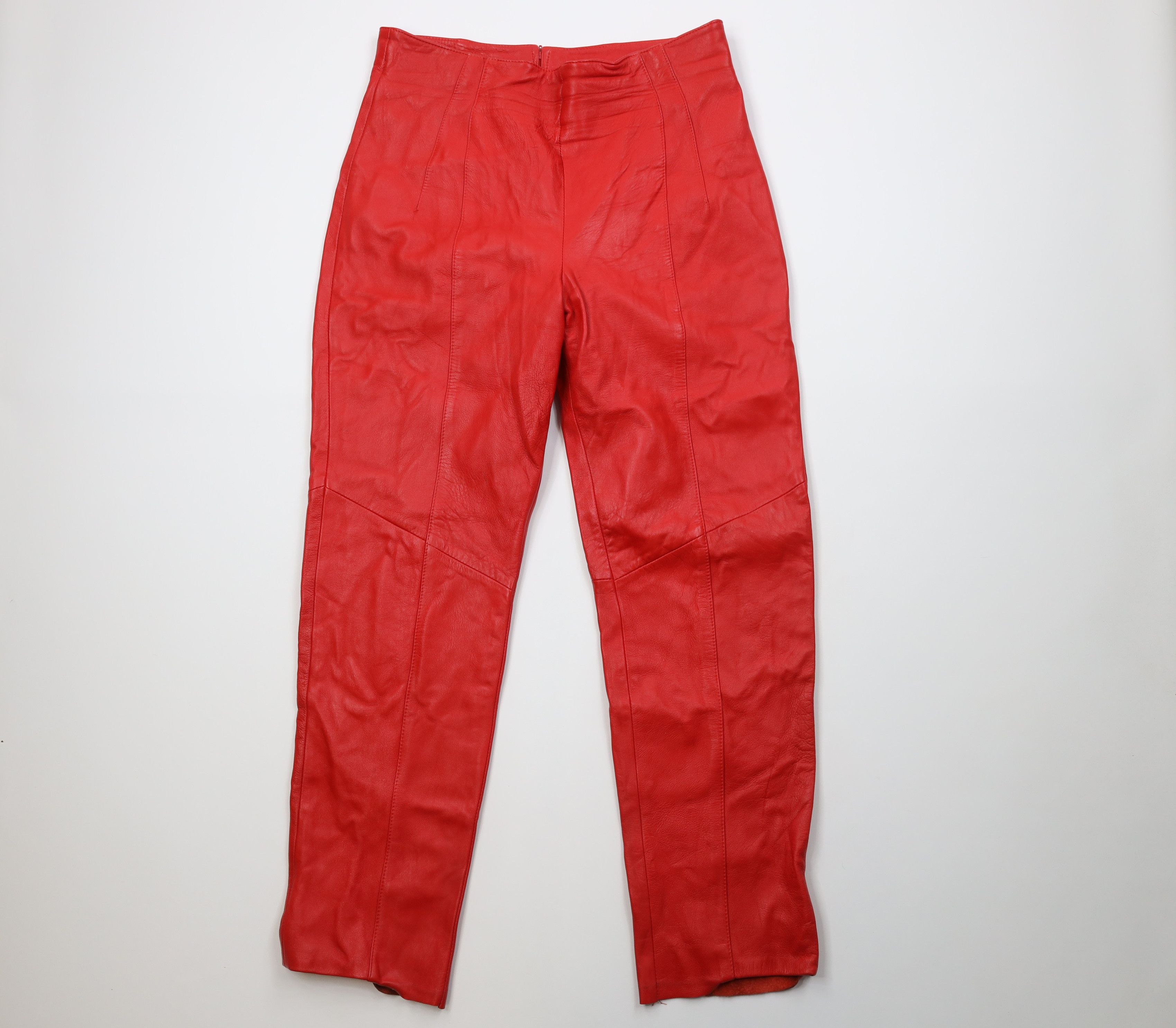 Vintage Vintage 90s Streetwear Eddie Murphy Soft Leather Pants Red Size 38" / US 16 / IT 52 - 1 Thumbnail