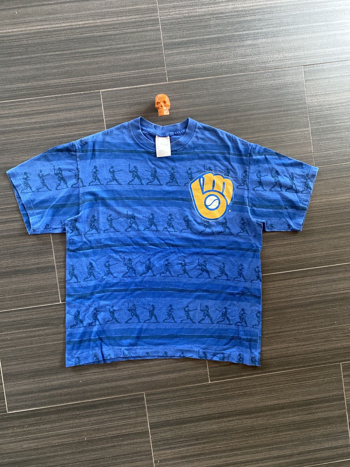 Vintage 90s Milwaukee Brewers logo aop shirt XL Size US XL / EU 56 / 4 - 1 Thumbnail