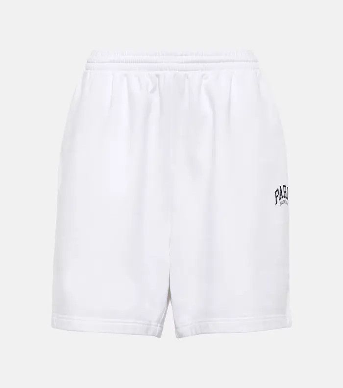 Balenciaga o1mle0125 Cities Paris Sweat Short in White Size US 28 / EU 44 - 1 Thumbnail