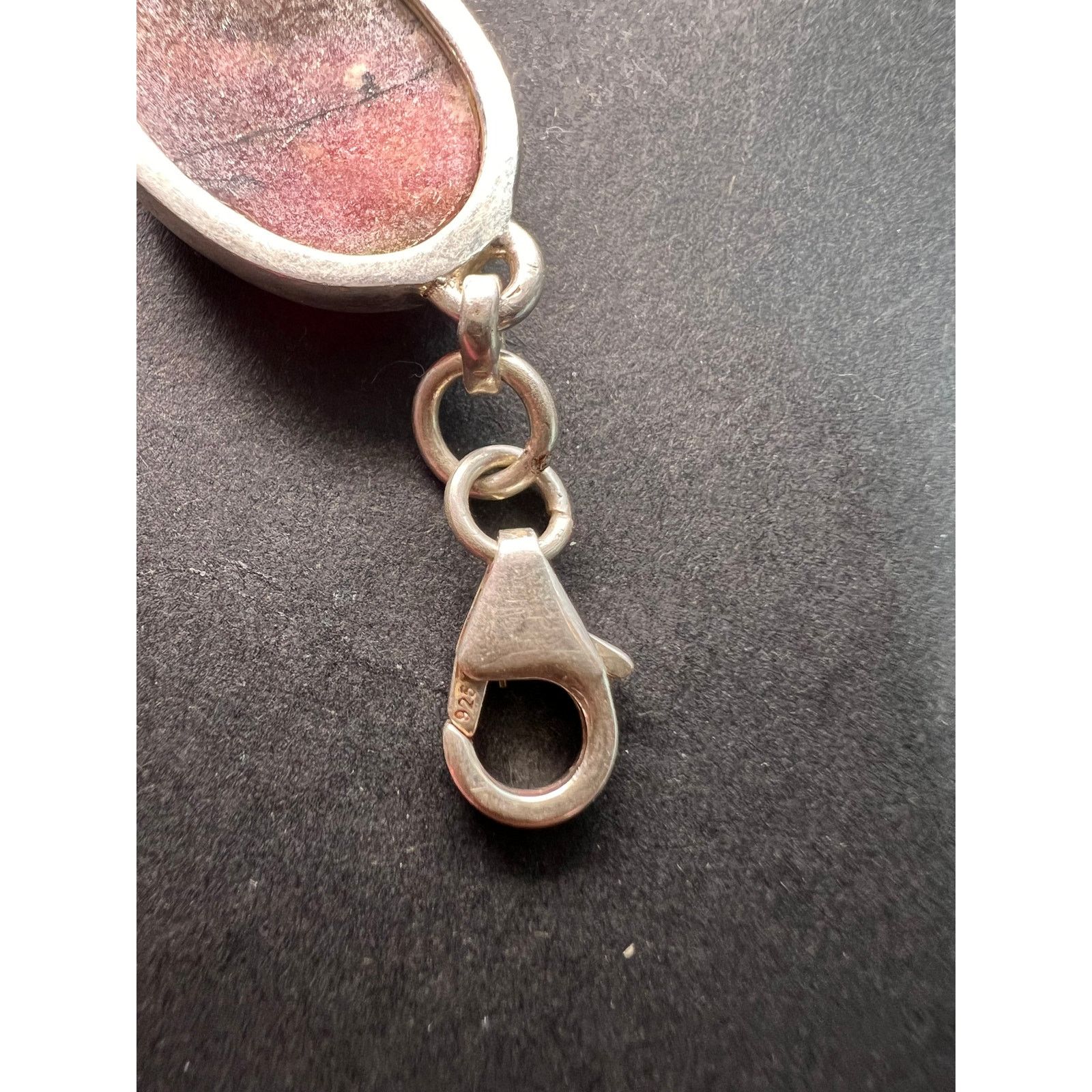 Other NEW Rhodonite sterling silver link bracelet 7.75 inch Size ONE SIZE - 5 Thumbnail