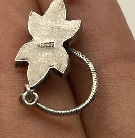 Native × Vintage Native American Zuni Sterling Silver Turquoise MOP Flower Bracelet 925SI Vtg Size ONE SIZE - 9 Thumbnail