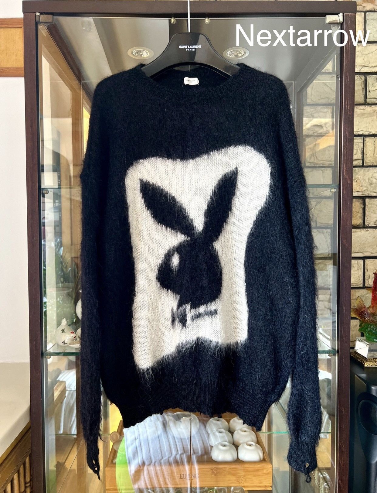 Saint laurent 22fw Playboy Black and White Sweater
