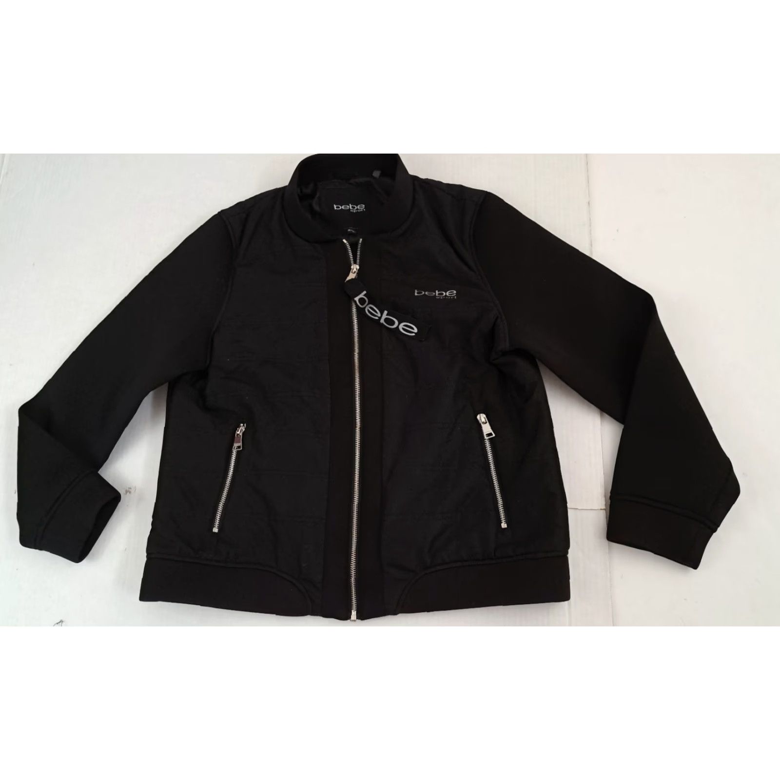 Bebe VINTAGE BEBE SPORT Jacket (Full Zip, Pockets) Black XL Women Track Shirt? Size XL / US 12-14 / IT 48-50 - 5 Thumbnail