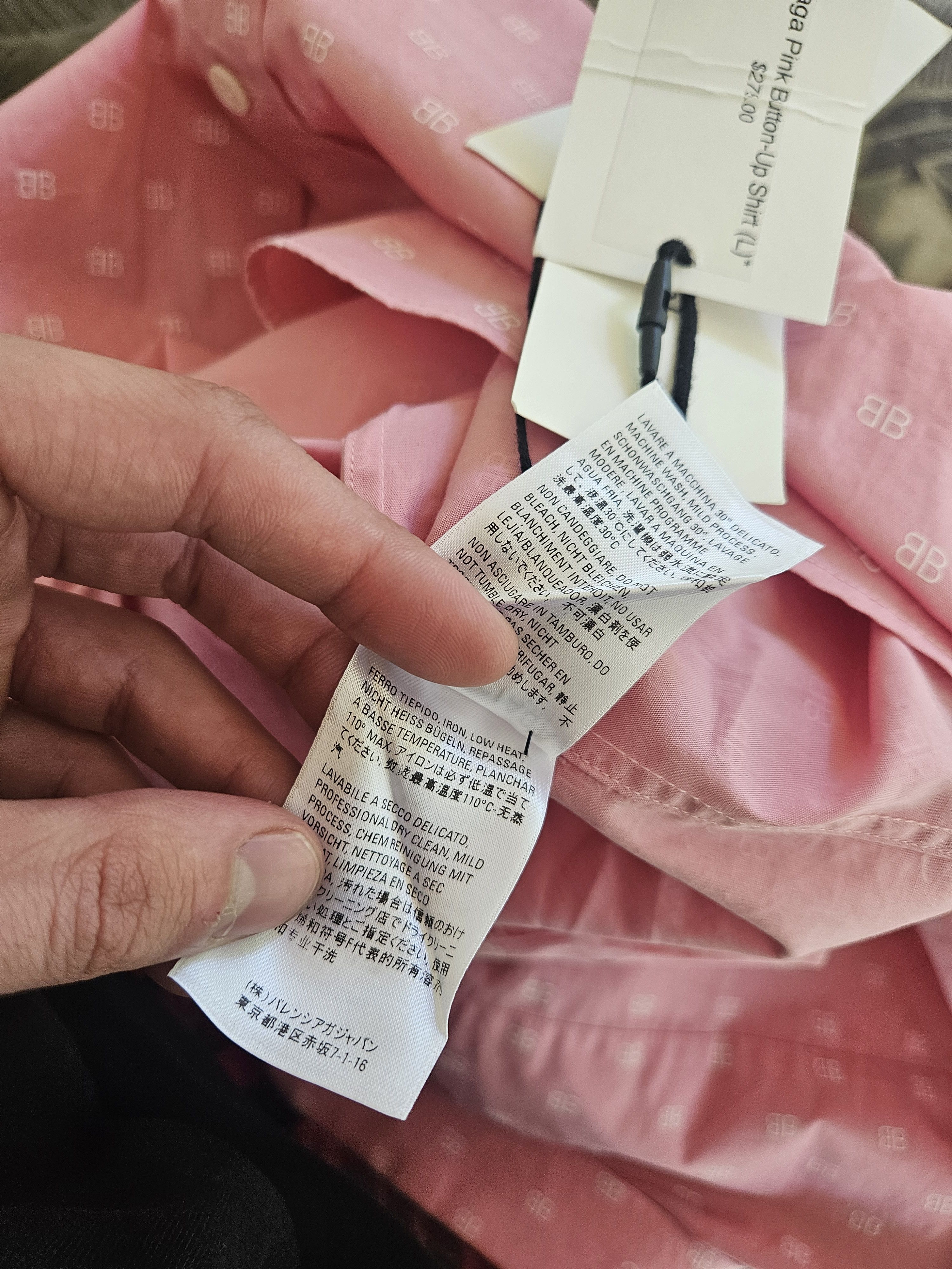 Balenciaga Balenciaga BB Monogram Pink Oversized Button Up Shirt Size US XS / EU 42 / 0 - 11 Thumbnail