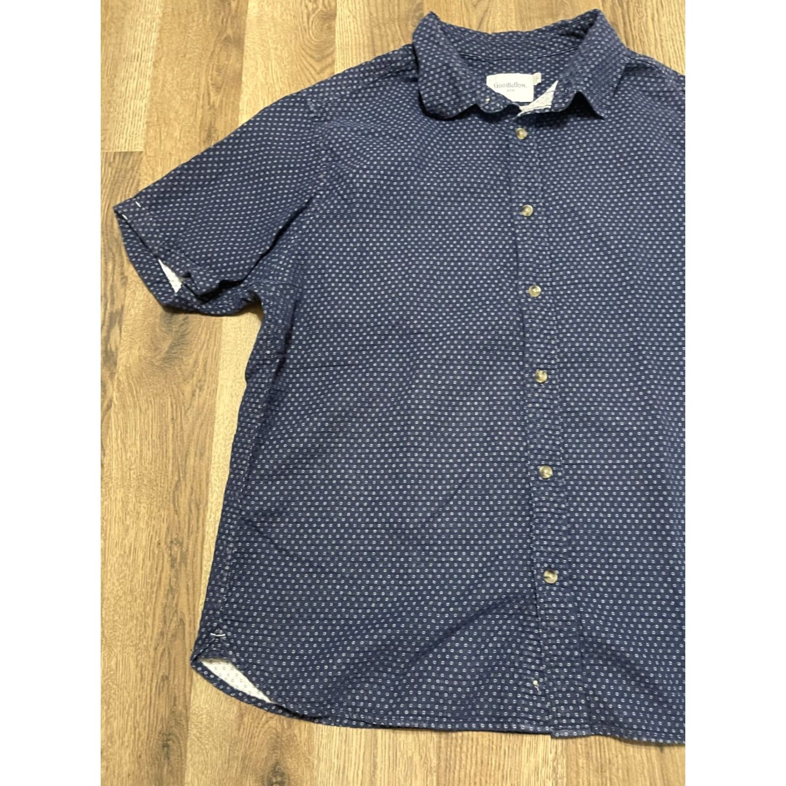 Vintage Goodfellow & Co Shirt Mens Large Navy Blue Short Sleeve Button Up Casual Vintage No Size US L / EU 52-54 / 3 - 4 Thumbnail