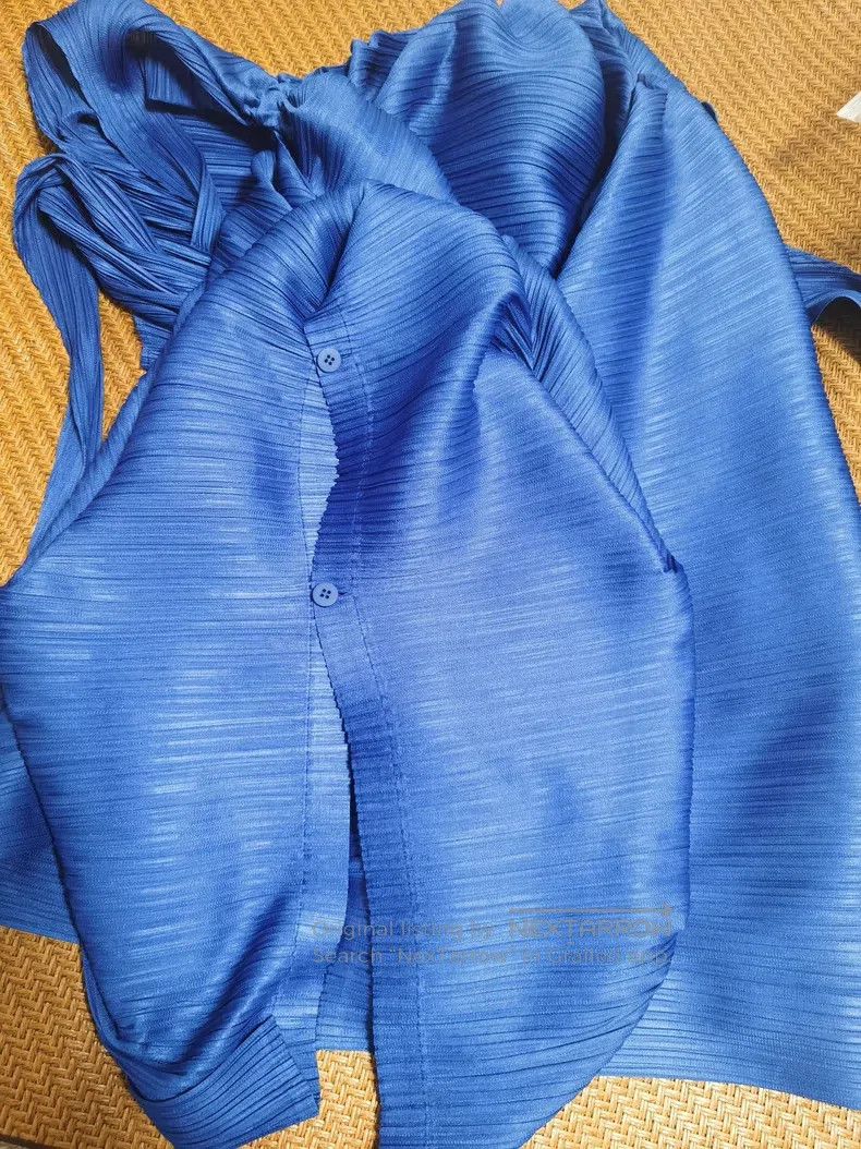 Issey Miyake Issey Miyake Royal Blue Horizontal Striped Dress Size XXL / US 16-18 / IT 52-54 - 3 Thumbnail
