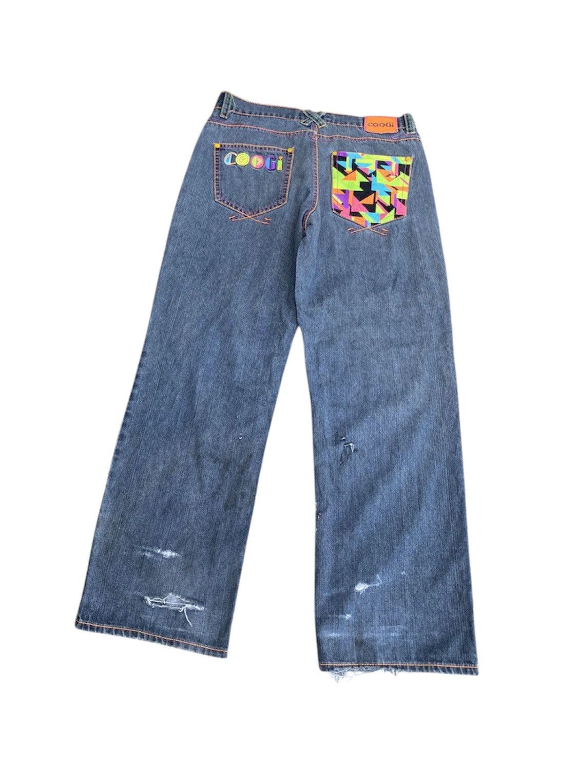 Coogi Vintage Y2K Coogi Colourful Embroidery Black Jeans Size US 37 - 1 Thumbnail