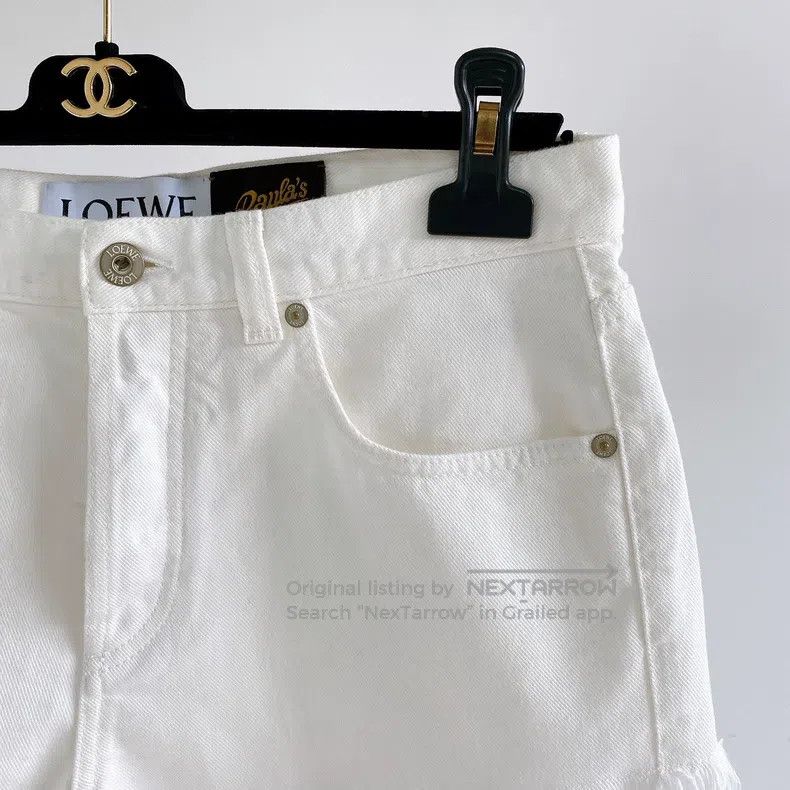 Loewe Loewe White denim shorts Size 25" / US 0 / IT 36 - 3 Thumbnail