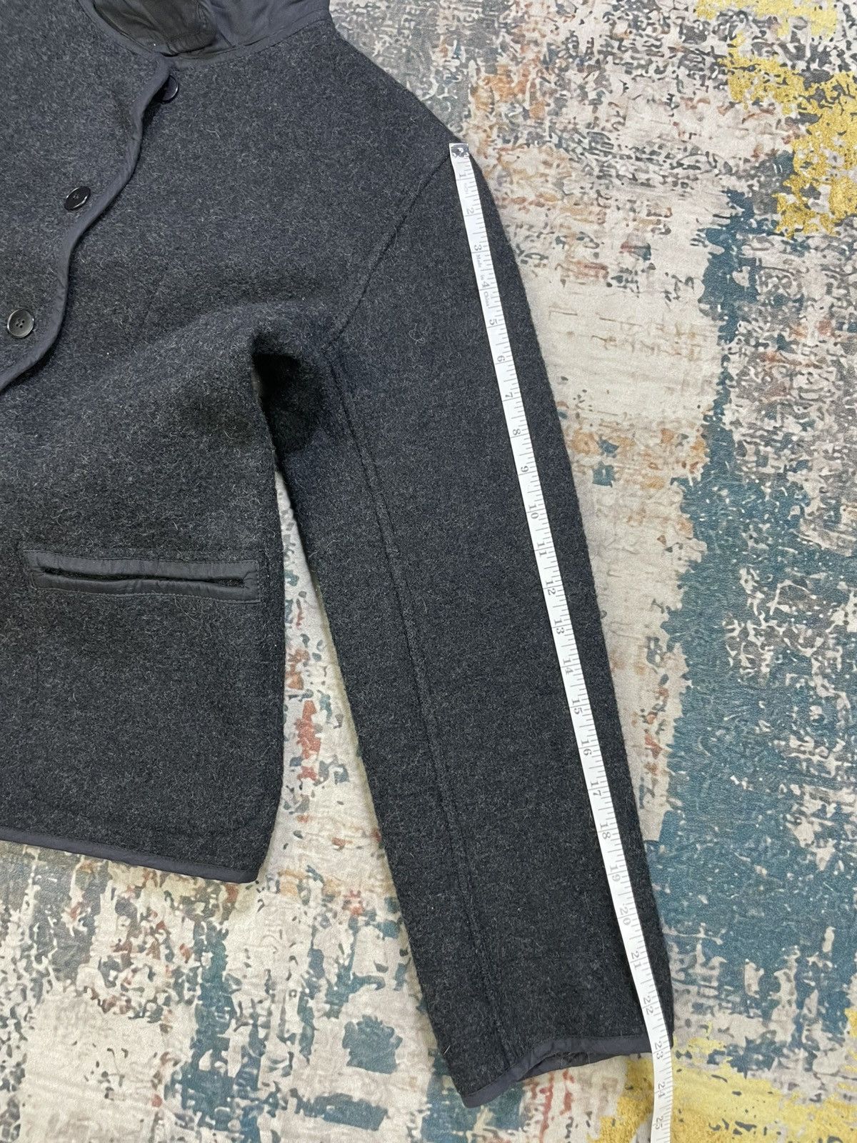 agnes b. Vintage Agnes B. Ash Gray Piped Trim Button Up Wool Jacket Size XS / US 0-2 / IT 36-38 - 11 Thumbnail