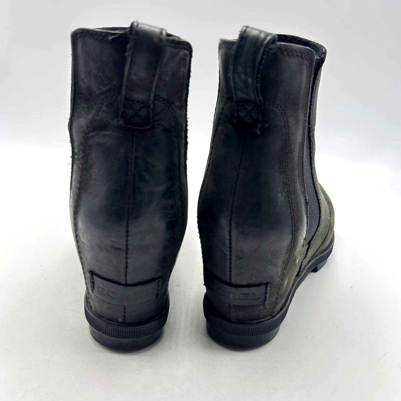 SOREL Sorel Chelsea Boots Womens 8 M Joan of Arctic Wedge II Black Nubuck Leather Size US 8 / IT 38 - 4 Thumbnail