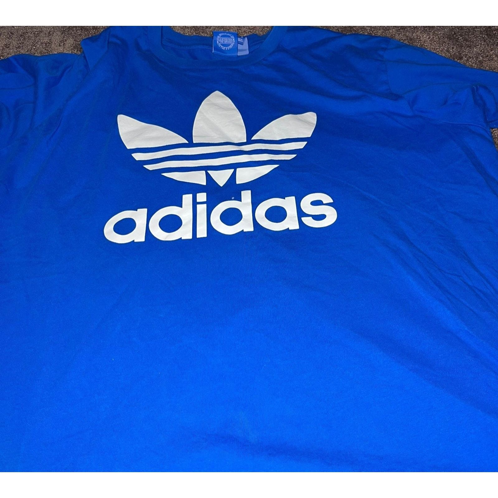Adidas 👟 Adidas Trefoil Logo Tee – With Blue Color Size L Size US L / EU 52-54 / 3 - 3 Thumbnail
