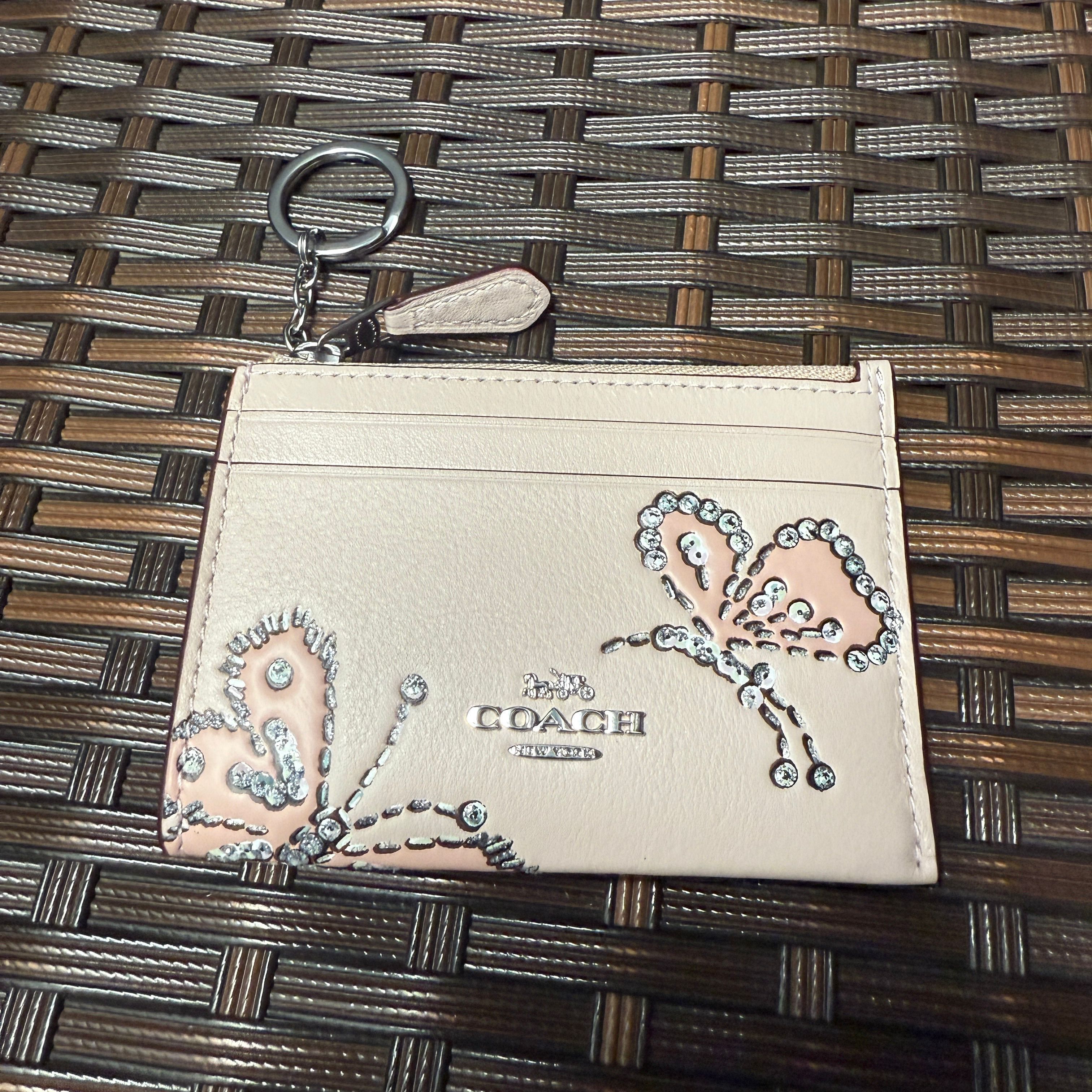 coach Mini Skinny Id Case With Butterfly Print ccm78