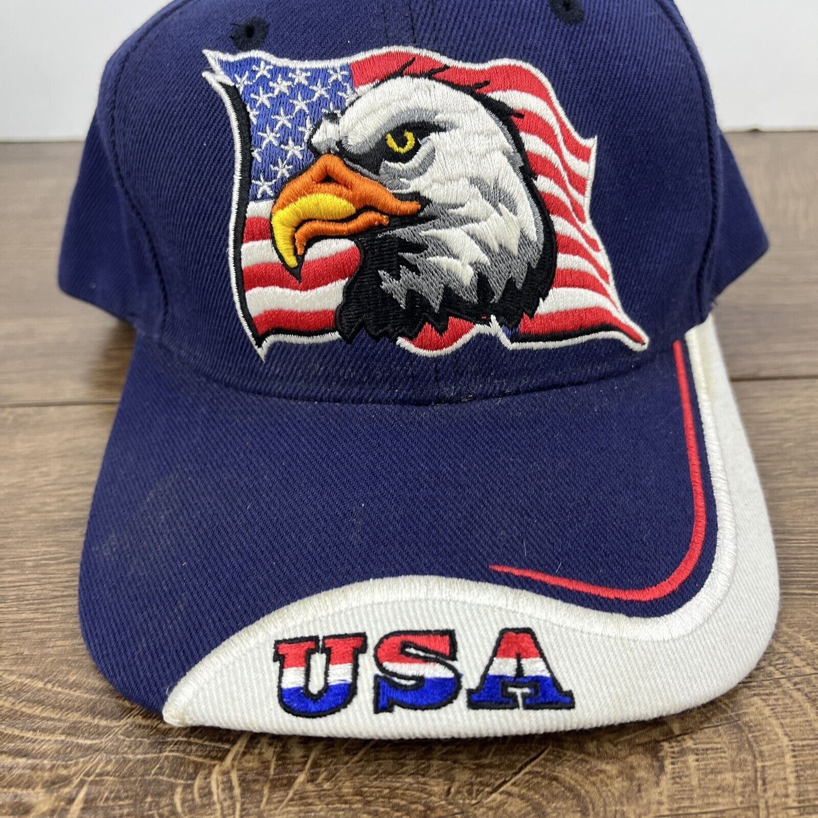 Other Bald Eagle Hat USA American Flag Hat Blue Hat Adjustable Adu Size ONE SIZE - 7 Thumbnail
