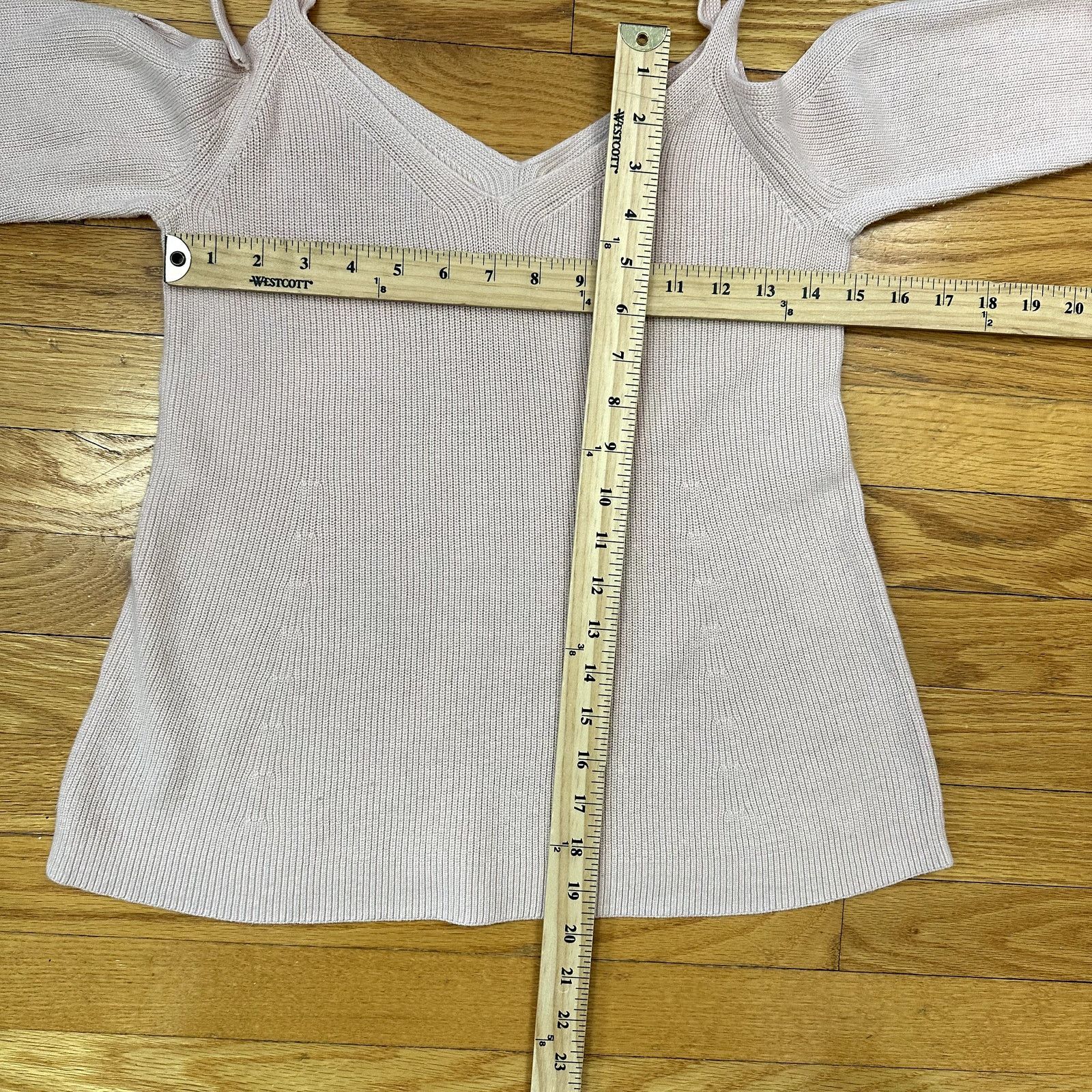Loft Pink Tie Shoulder Ribbed Sweater Top S Size S / US 4 / IT 40 - 8 Thumbnail