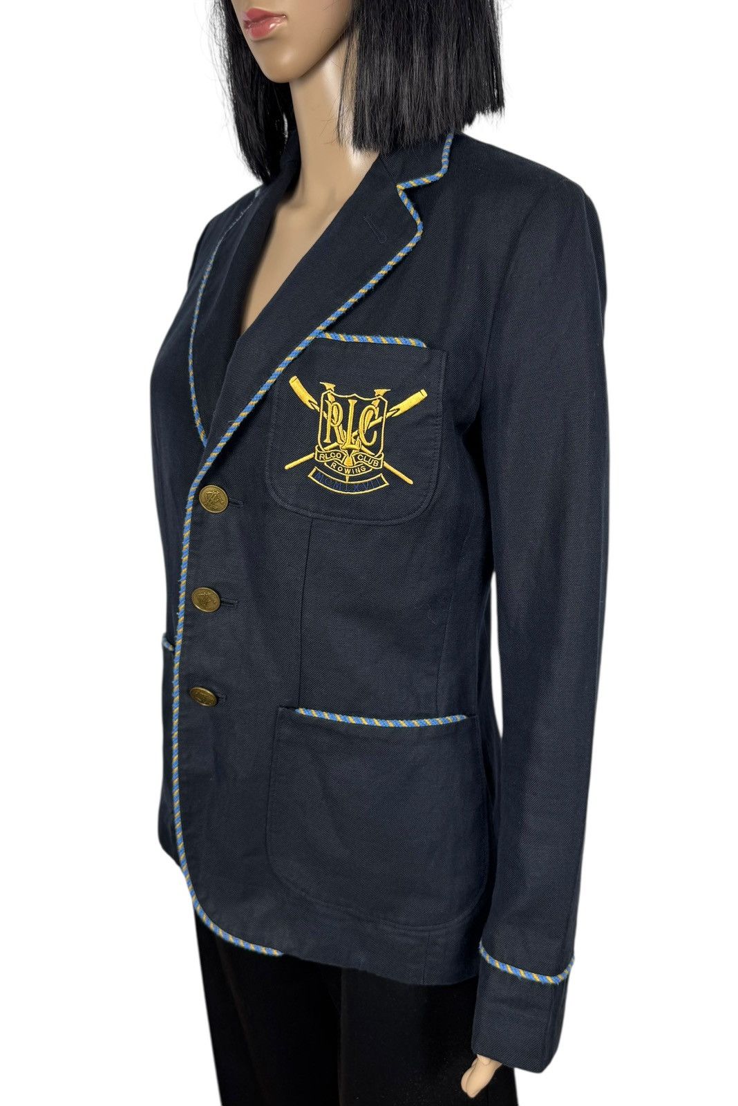 Ralph Lauren Ralph Lauren Linen-Cotton Club Blazer Embroidered Logo Size M / US 6-8 / IT 42-44 - 4 Thumbnail