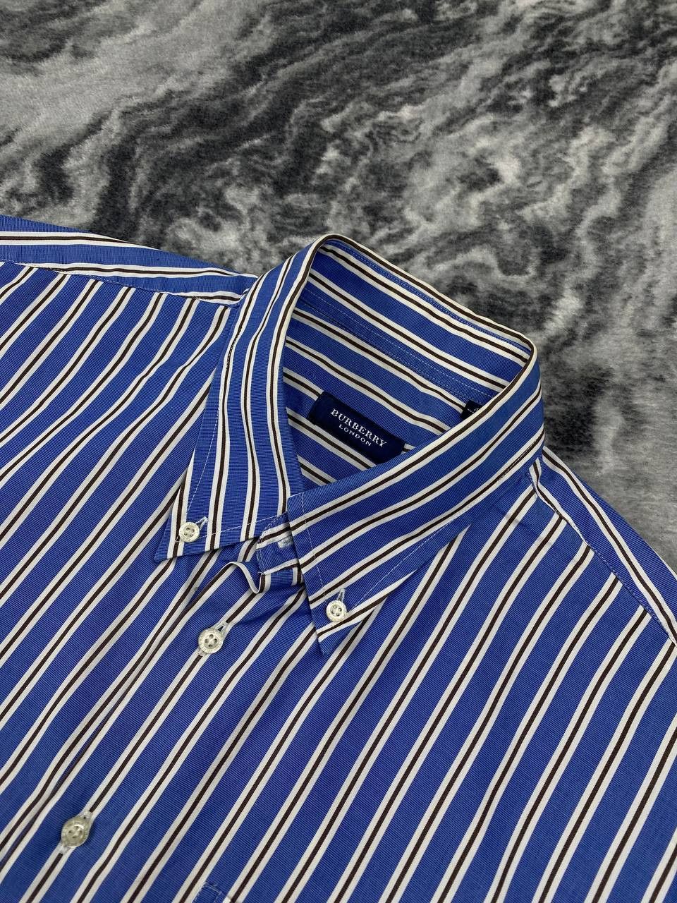 Burberry Burberry Long Sleeve Shirt Buttons Striped Men Size L Blue Size US L / EU 52-54 / 3 - 6 Thumbnail