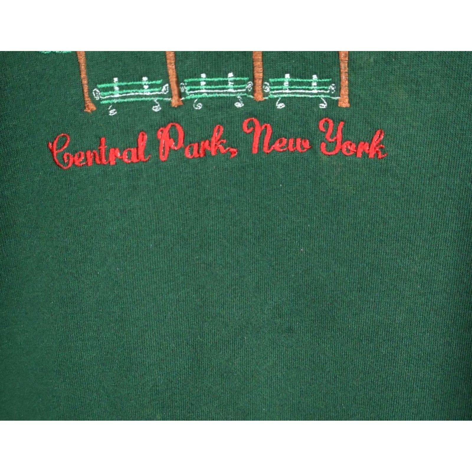 Jerzees VINTAGE Jerzees Sweatshirt Central Park New York City Embroidered Adult XL Green 90s VTG Mens Size US XL / EU 56 / 4 - 4 Thumbnail
