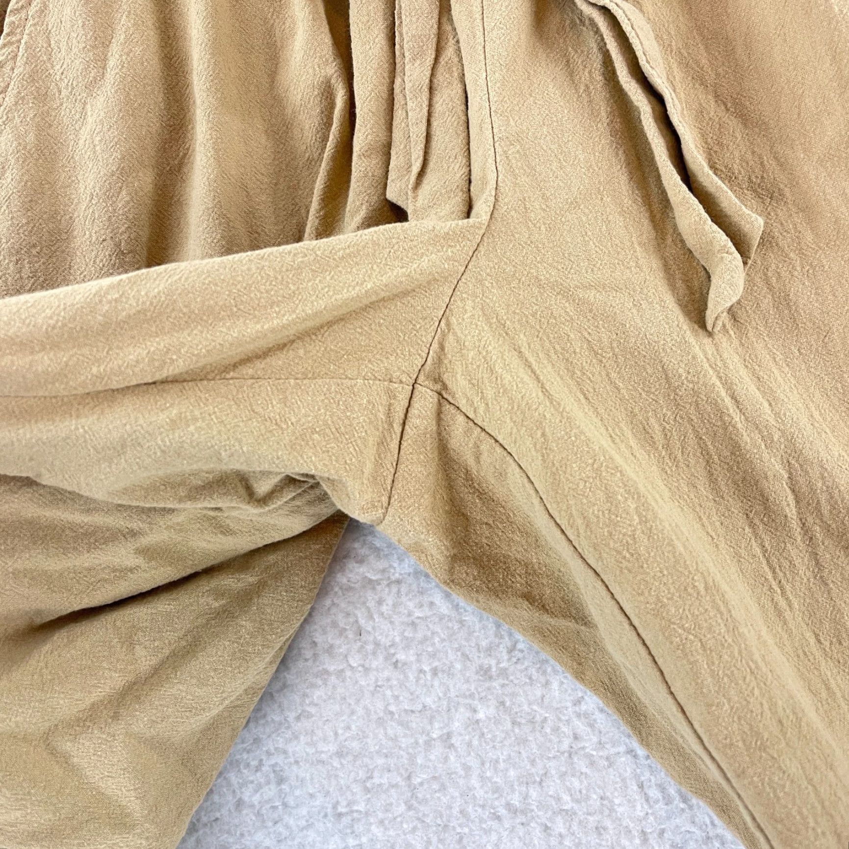 Vintage Carly Jean Pants Womens Medium Mustard Yellow Pull On Roll Cuff Elastic Waist Casual Tapered Cropped Pockets Front Flat Front Mens Girls Womens Size 32" / US 10 / IT 46 - 5 Thumbnail