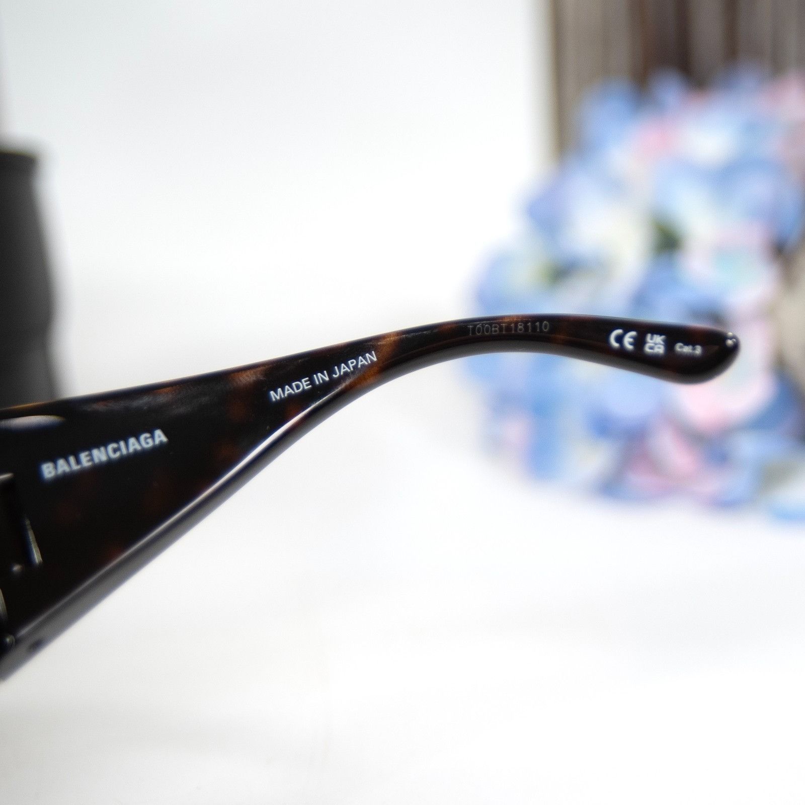 Balenciaga Balenciaga BB0154S Havana Brown Tortoise Logo Acrylic Wrap S Size ONE SIZE - 10 Thumbnail