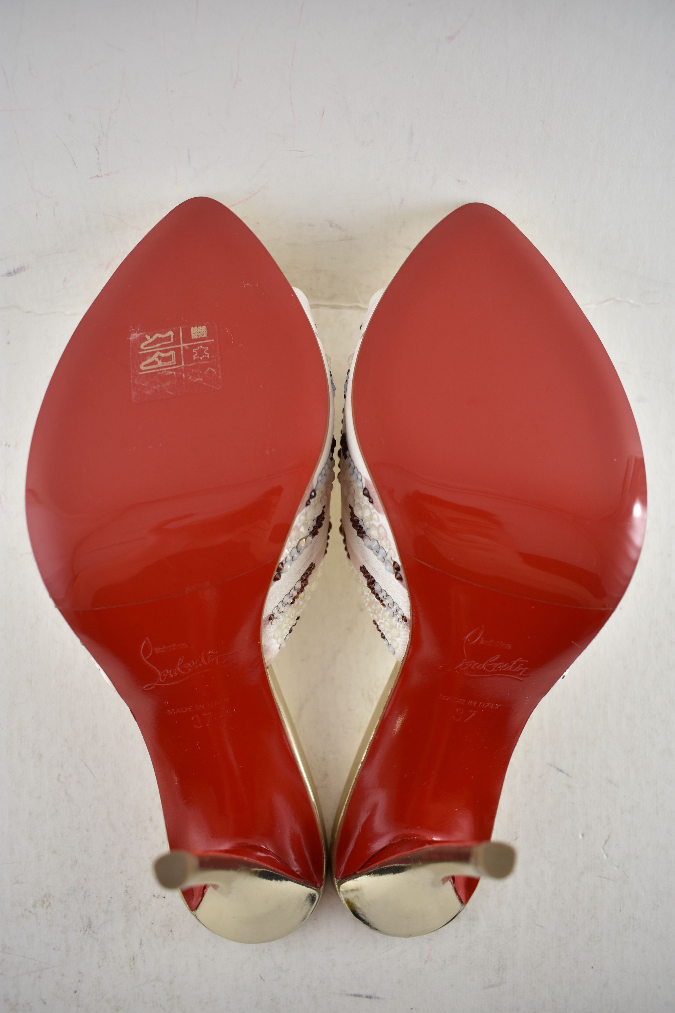 Christian Louboutin Miss Z Mule Gaagal Strass 100 Backless Sandal Heel Pump 37 Size US 7 / IT 37 - 23 Thumbnail