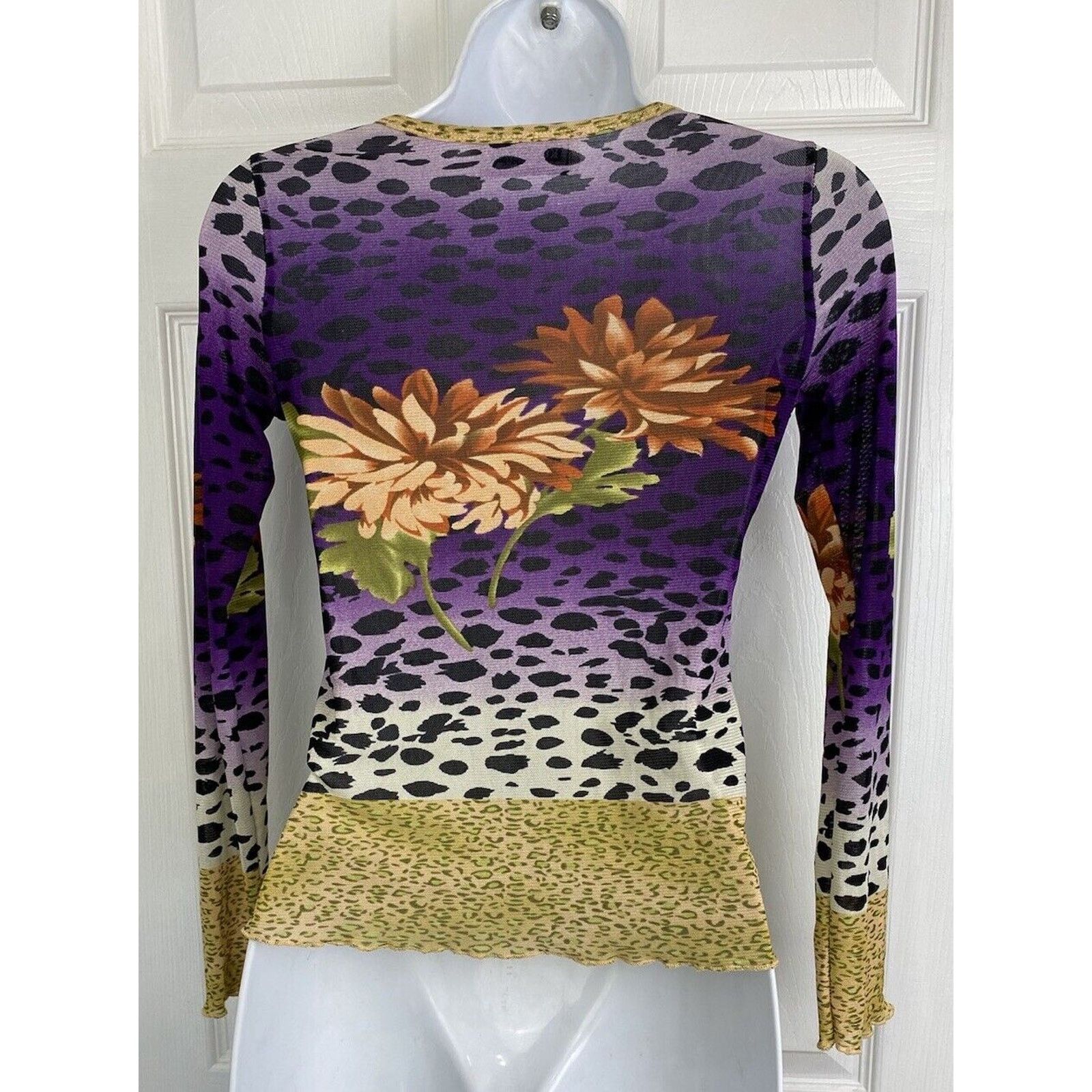 Other VTG KOKOMO Long Sleeve Mesh Top Floral Sequins Animal Print Size M / US 6-8 / IT 42-44 - 6 Thumbnail