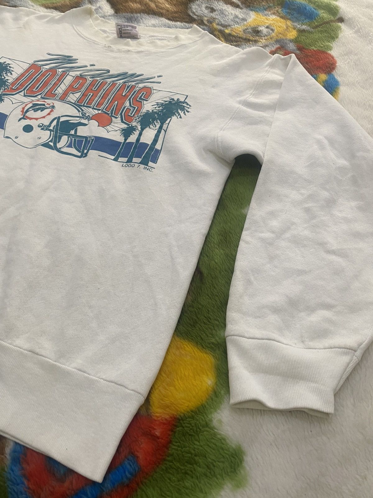 NFL VINTAGE 80s MIAMI DOLPHIN NFL BIG LOGO SWEATSHIRT ONEITA TAG Size US L / EU 52-54 / 3 - 4 Thumbnail
