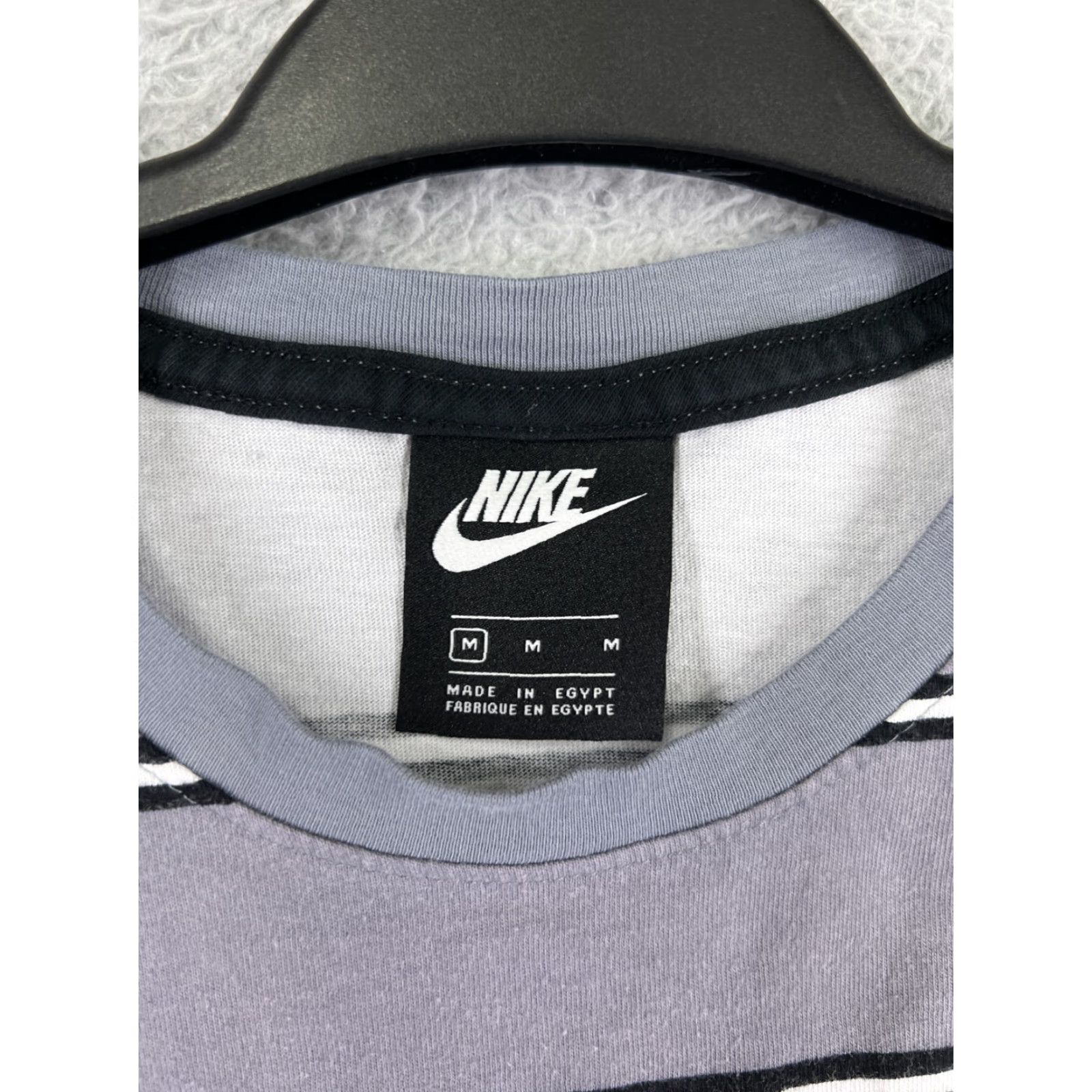 Nike Nike Shirt Mens Medium Gray Stripe Embroidered Swoosh Logo 100% Cotton Adult Regular Short Sleeve Crew Neck Vintage: No Size US M / EU 48-50 / 2 - 4 Thumbnail